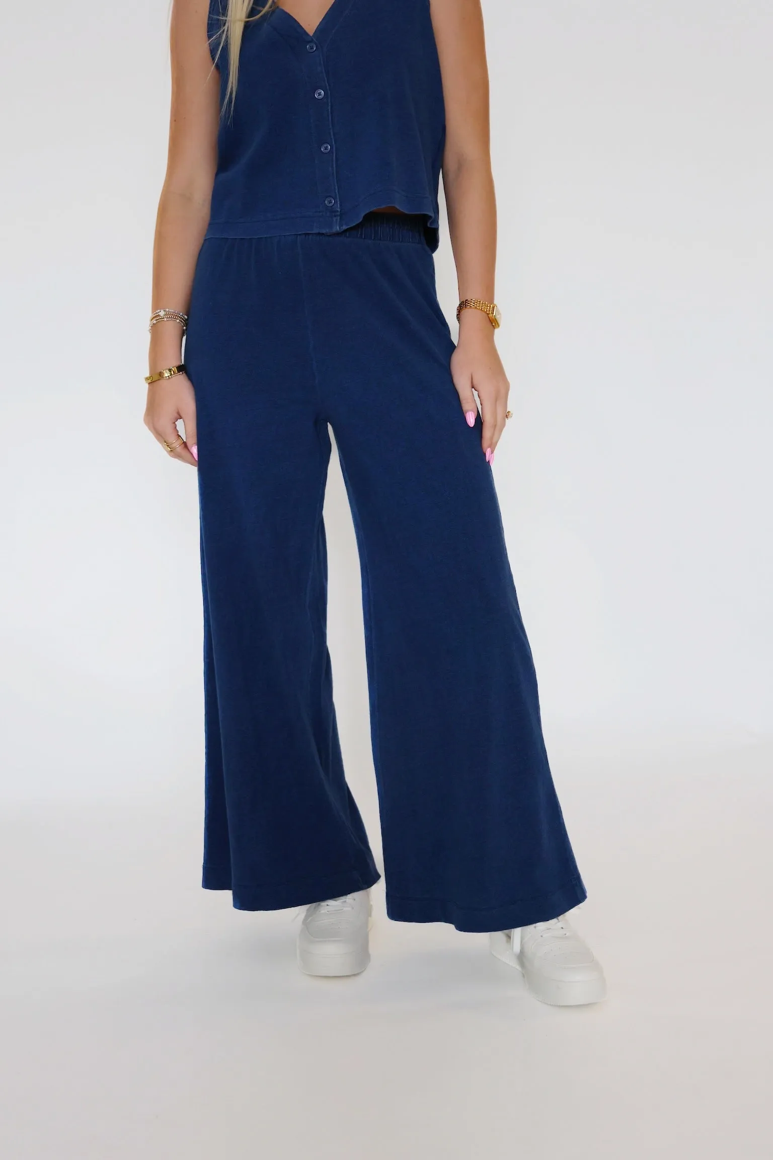 Plaid detail Chill Ready Scout Jersey Denim Pant- Indigo