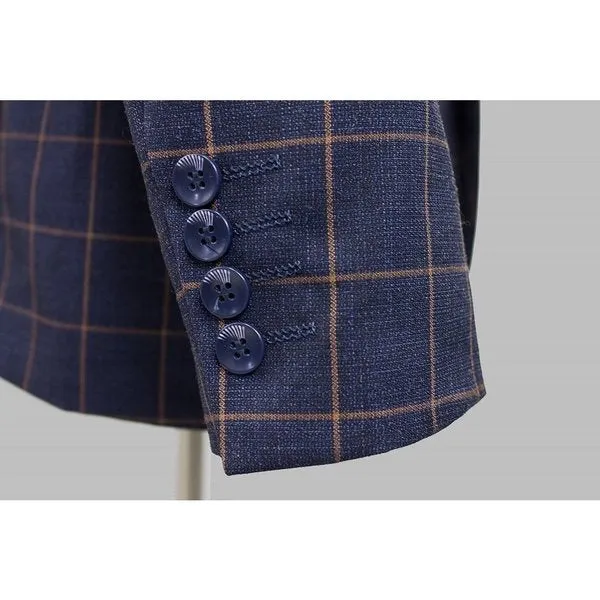 Scuzzatti 2241 Wool Blend 2 Piece Plaid Suit
