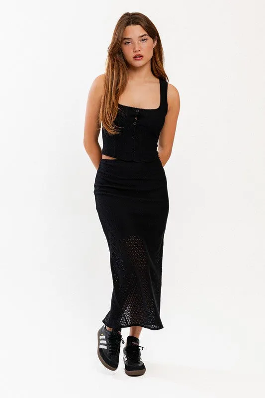 Versatile Comfort Capri Lace Maxi Skirt  (FINAL SALE)