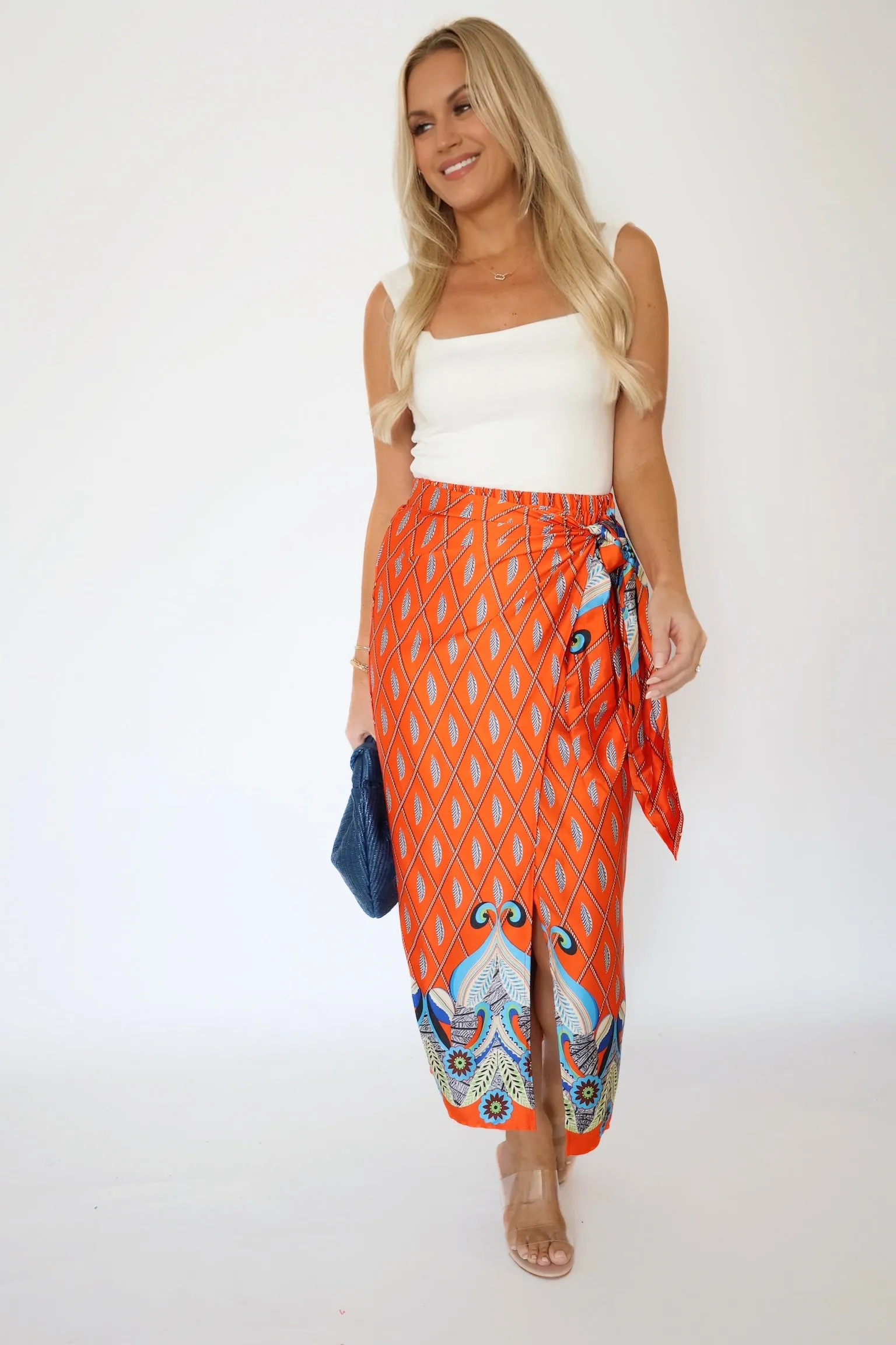 Multipurpose Design Saffron Wrap Skirt (FINAL SALE)
