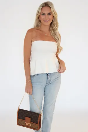 MultiPurposeUtility Ellie Strapless Peplum- White