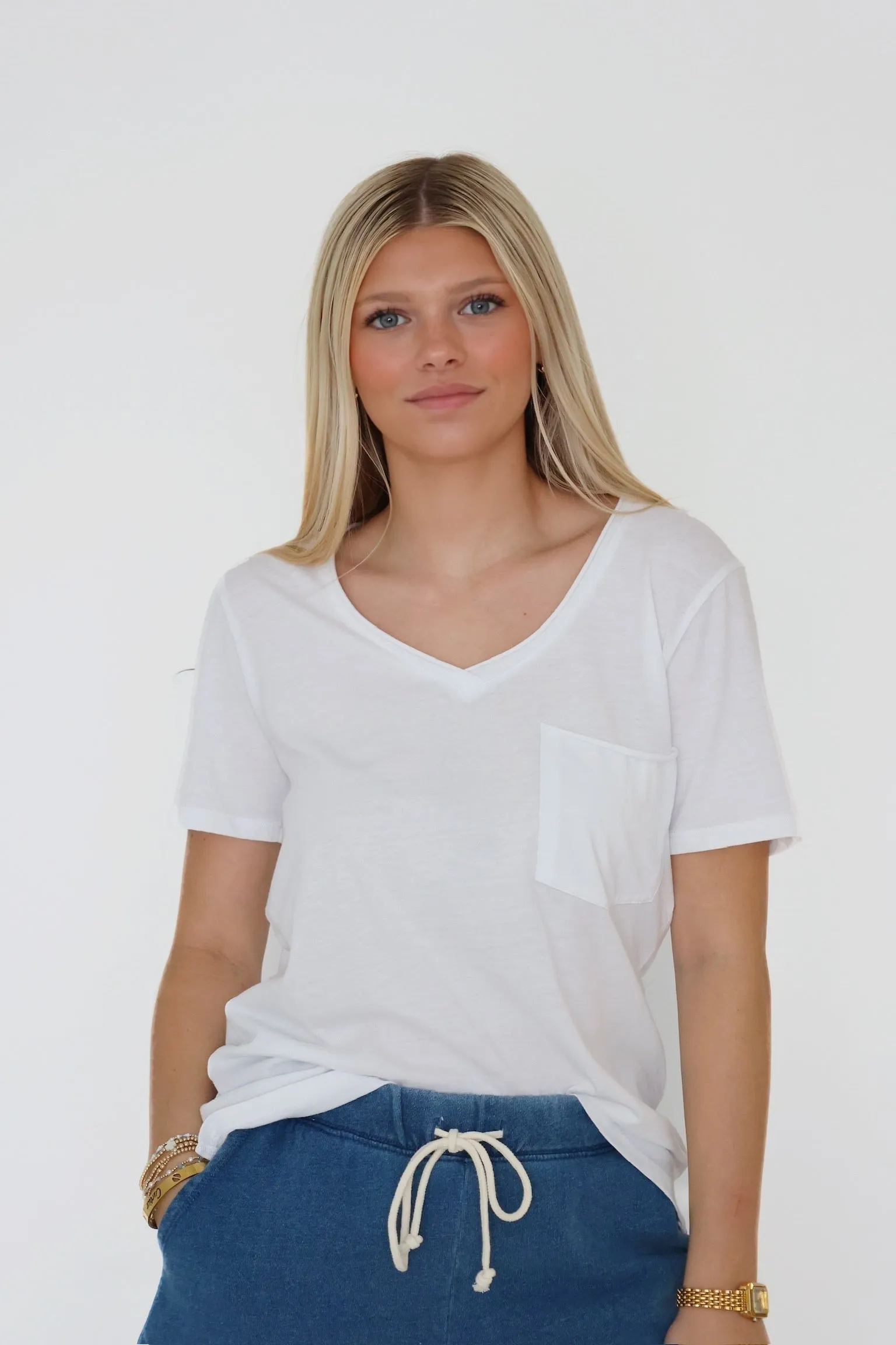 FlexFit Technology Modern Pocket Tee- White