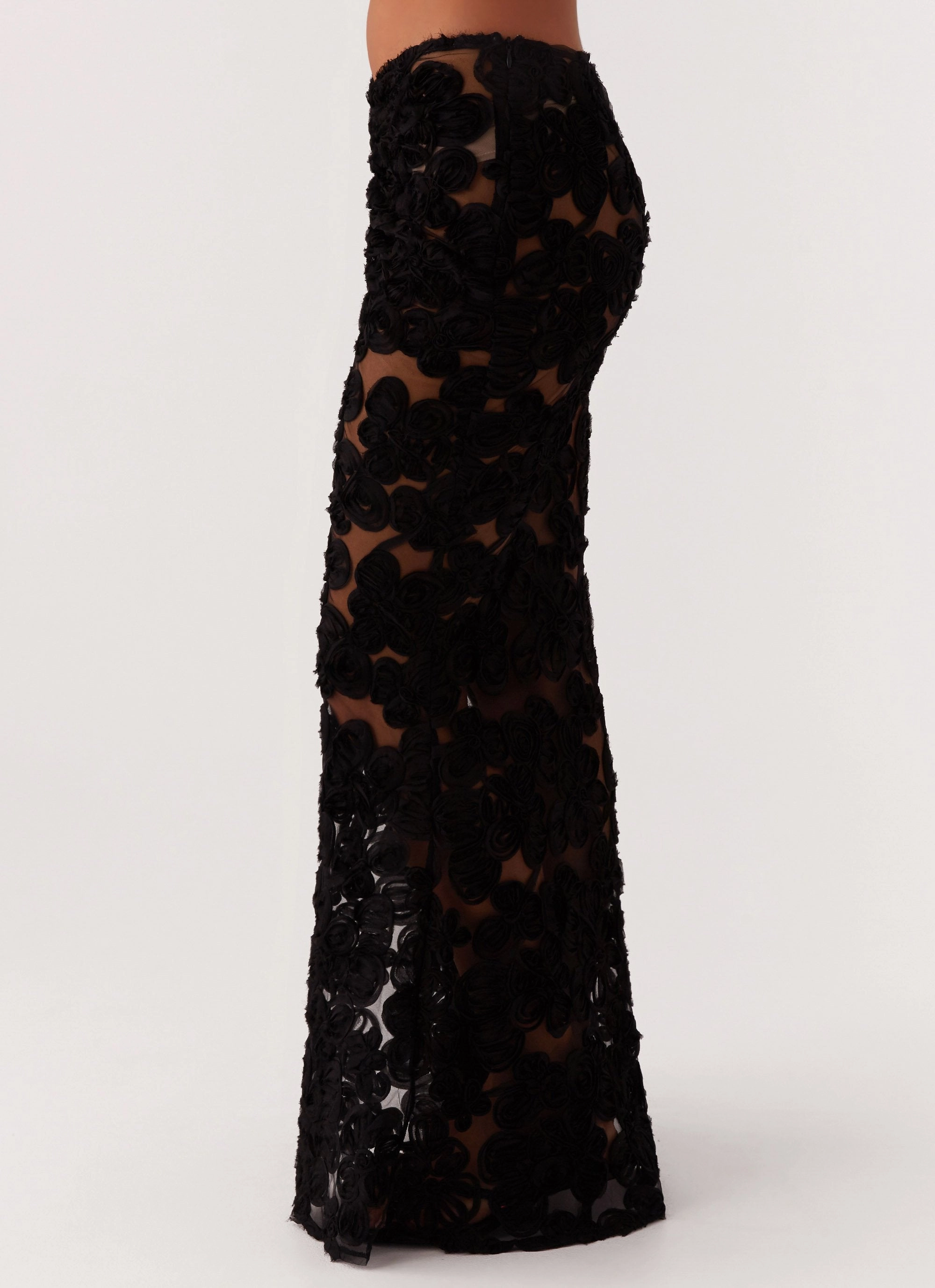 Fiorella Floret Maxi Skirt - Black Holiday Travel