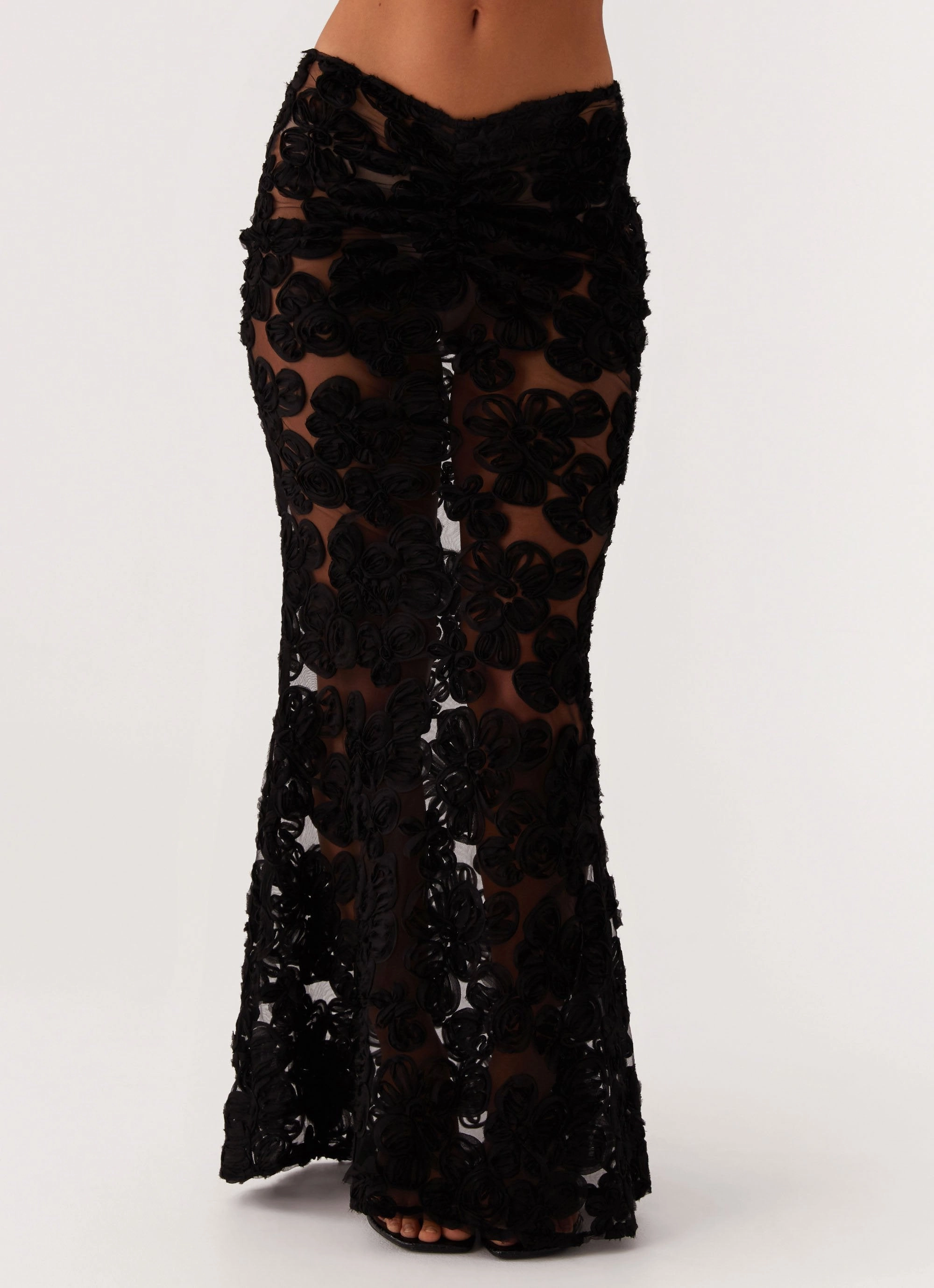 Fiorella Floret Maxi Skirt - Black Sustainable