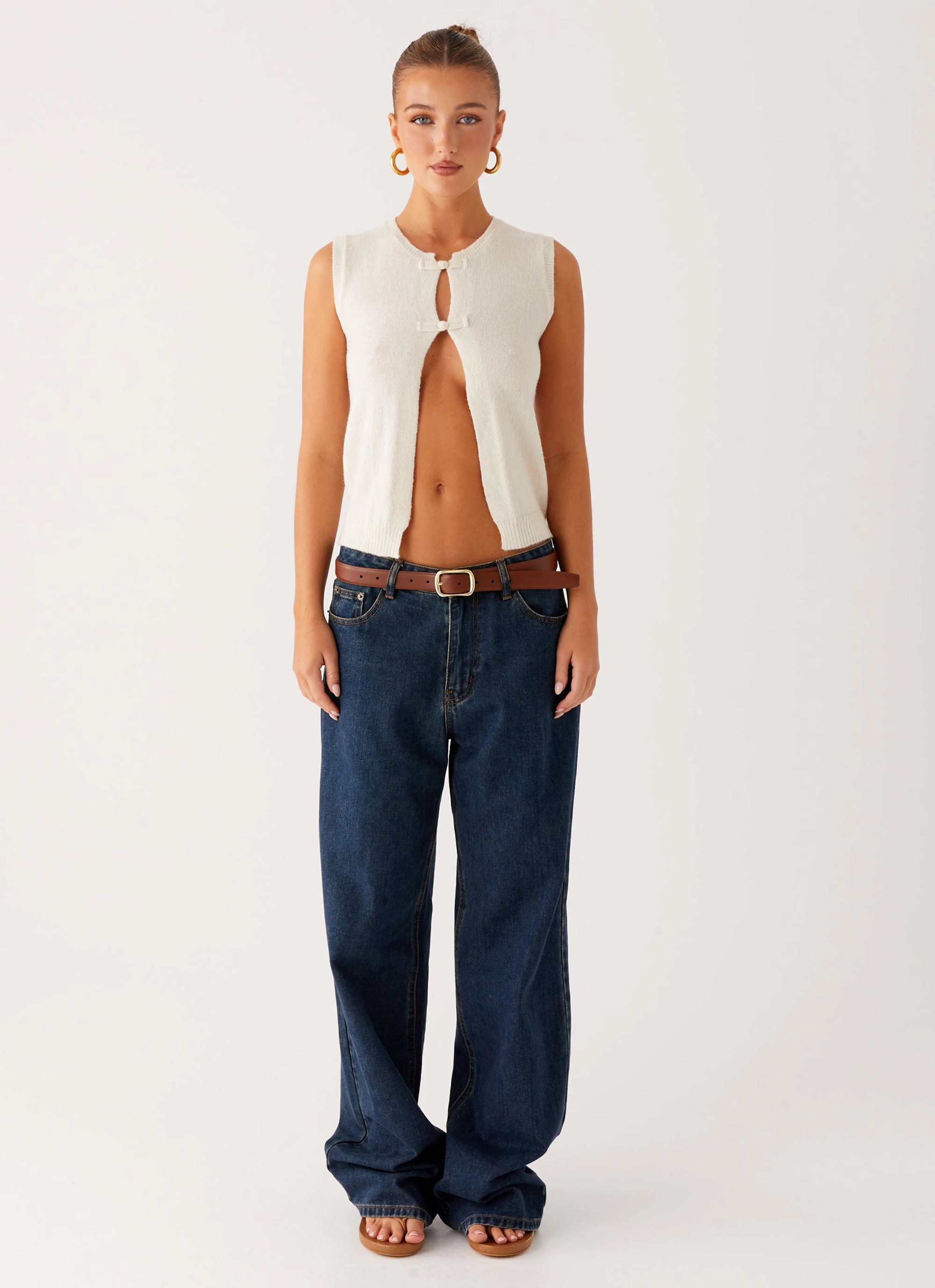 SmoothZipper Maali Knit Top - White