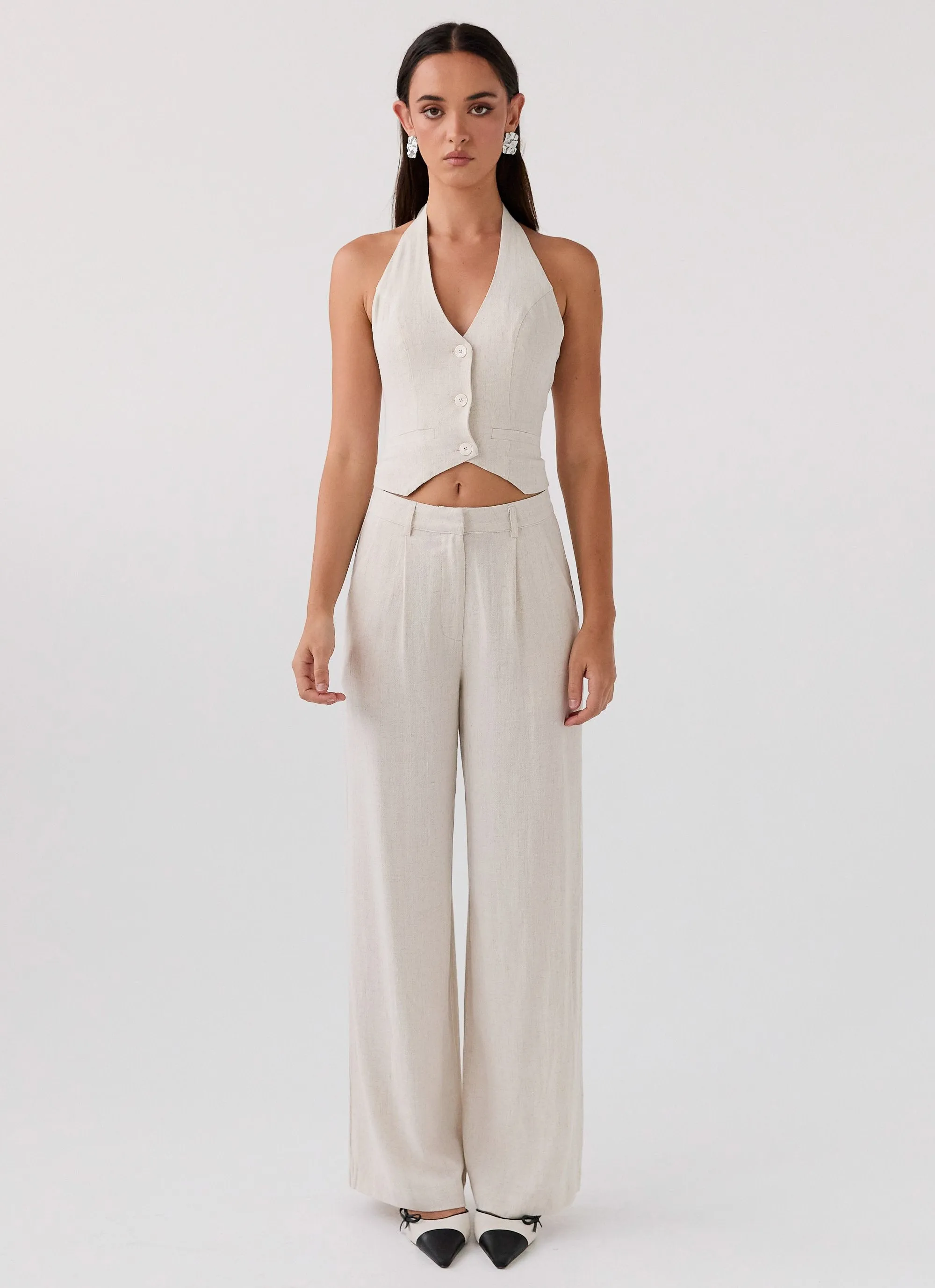 Heatwave Linen Pants - Oatmeal Bohemian style AntiPilling Surface