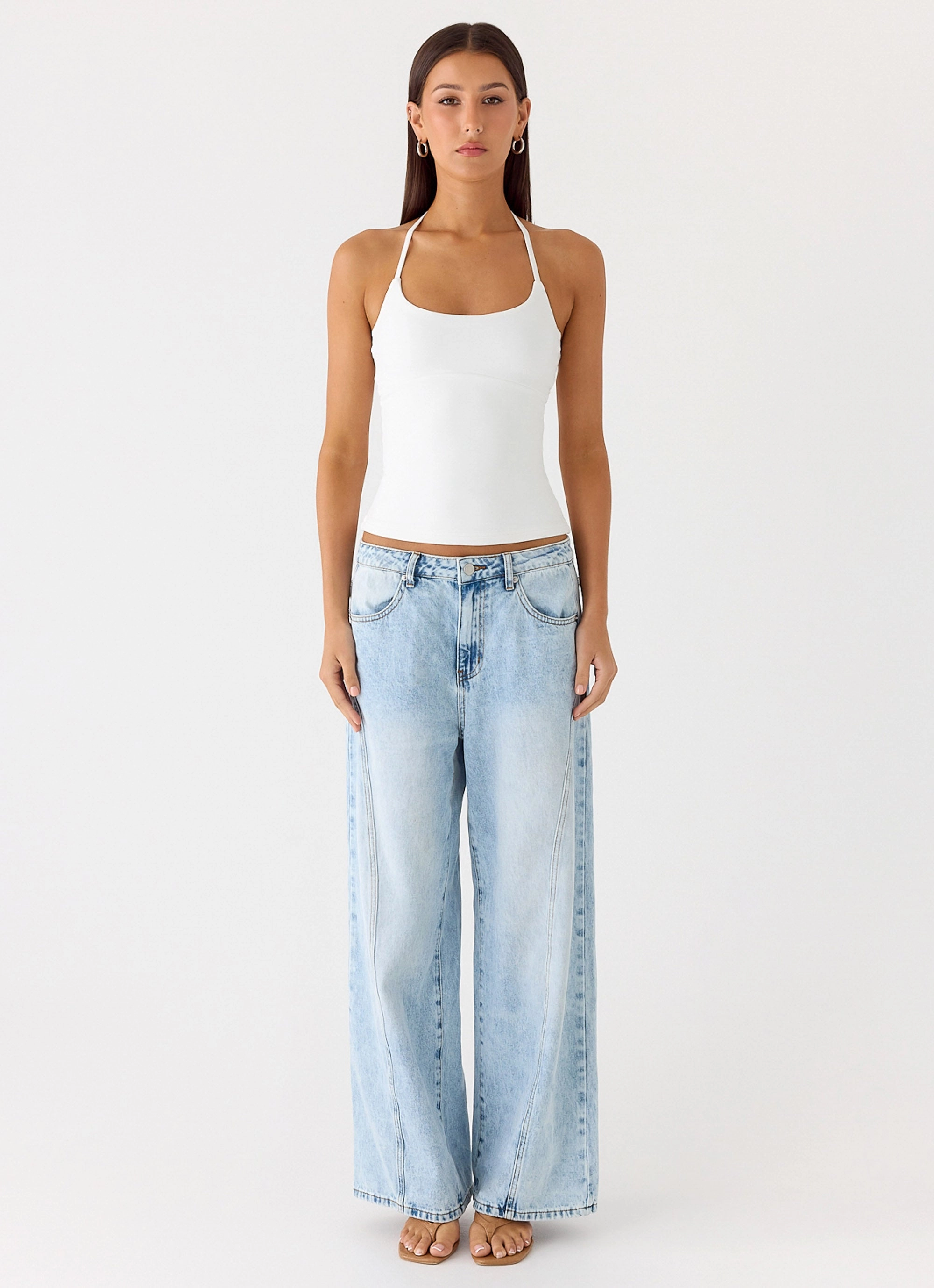 Chauncey Halter Top - White SunProtective ReflectiveTrimDetails