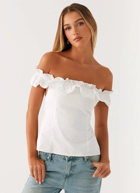 Gwyneth Top - White Cold Weather Light material