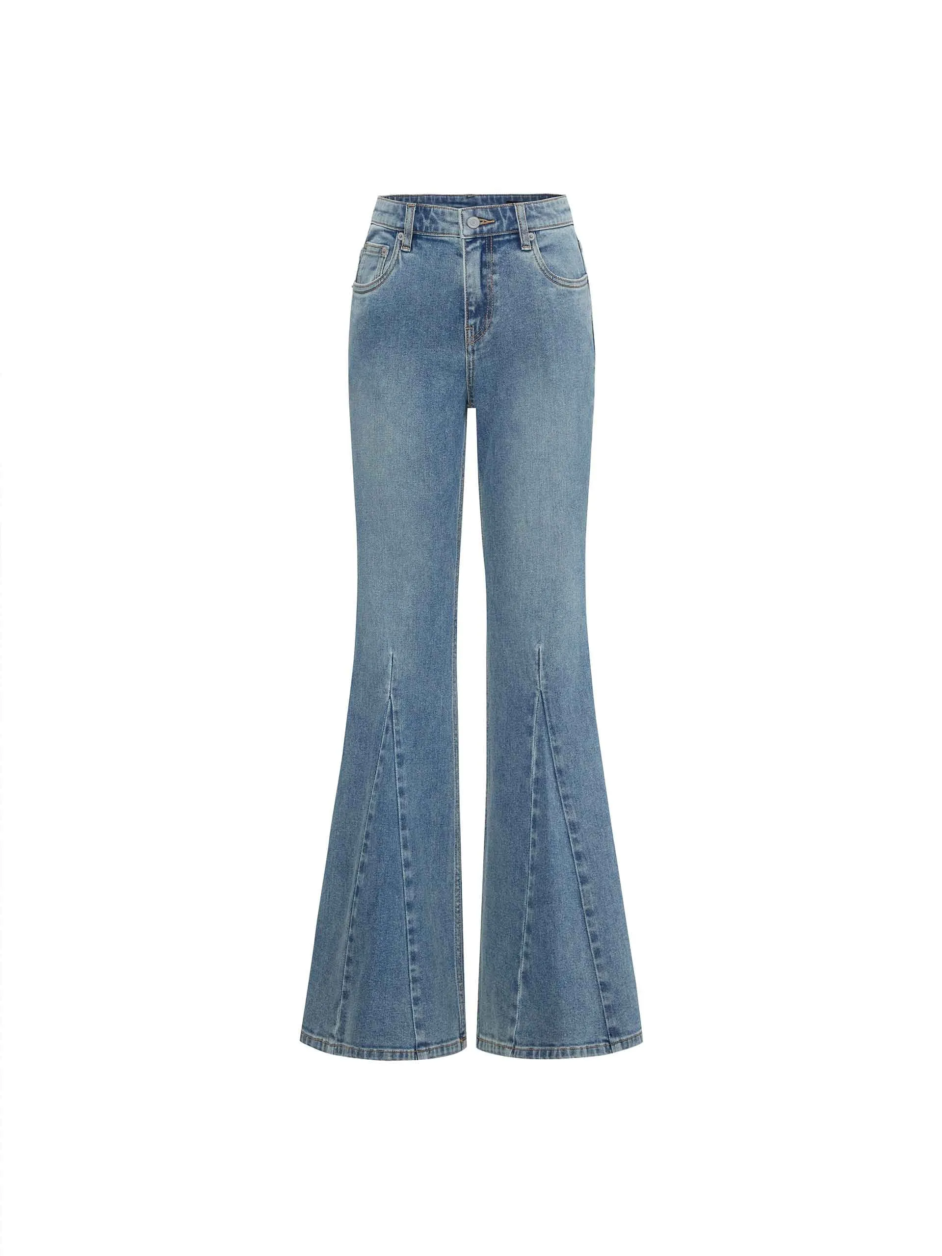 Seams Detail Flared Jeans