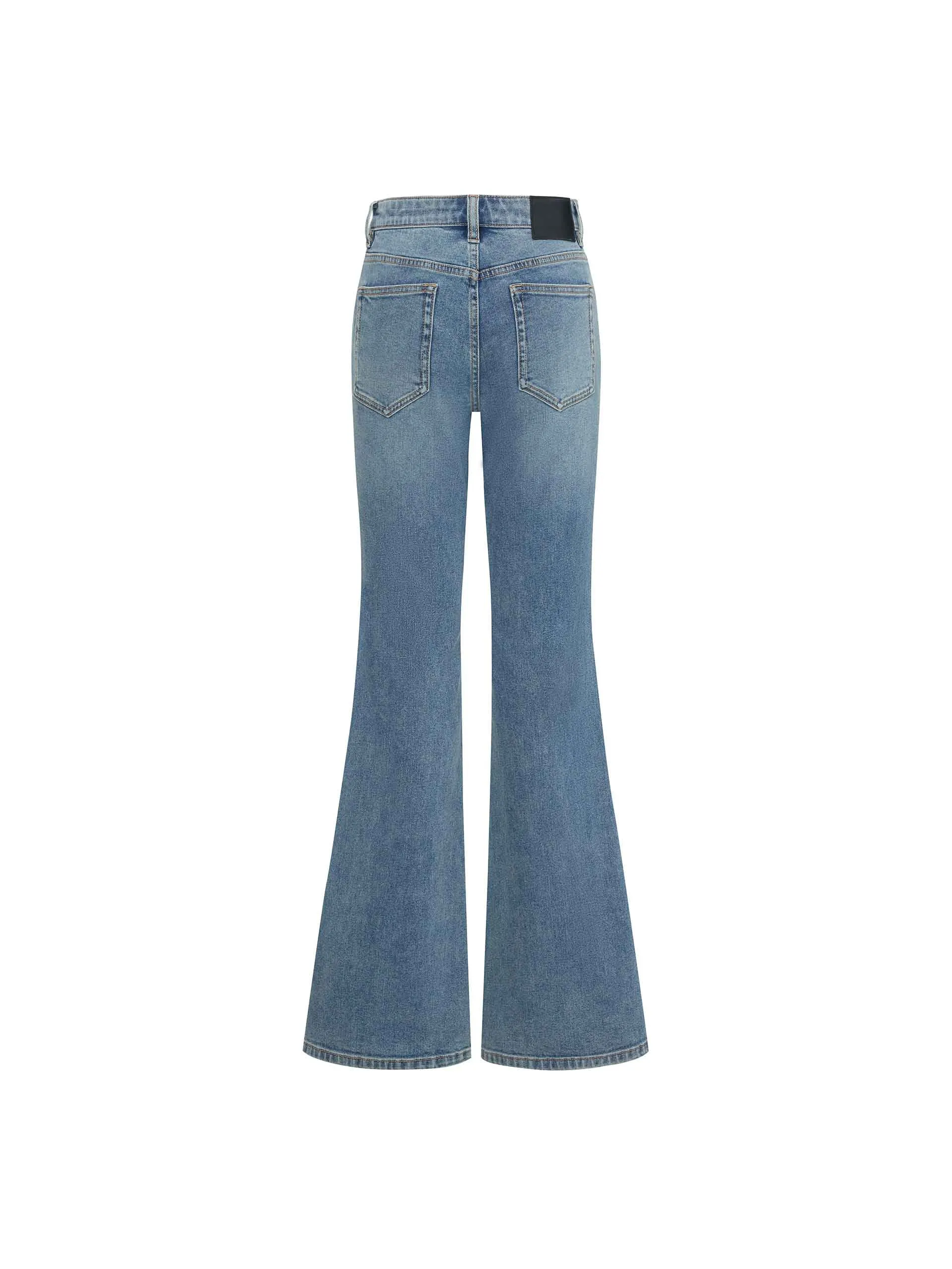Seams Detail Flared Jeans