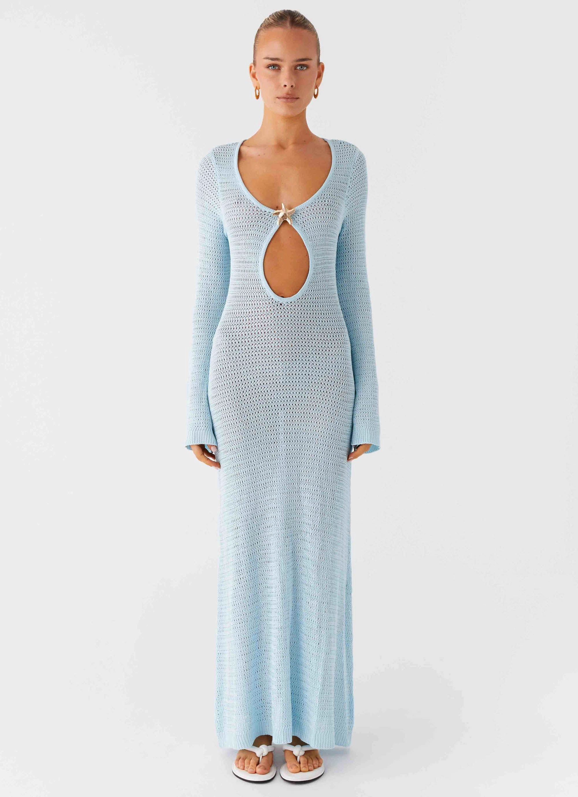 Everyday Movement Seascape Chochet Maxi Dress - Blue
