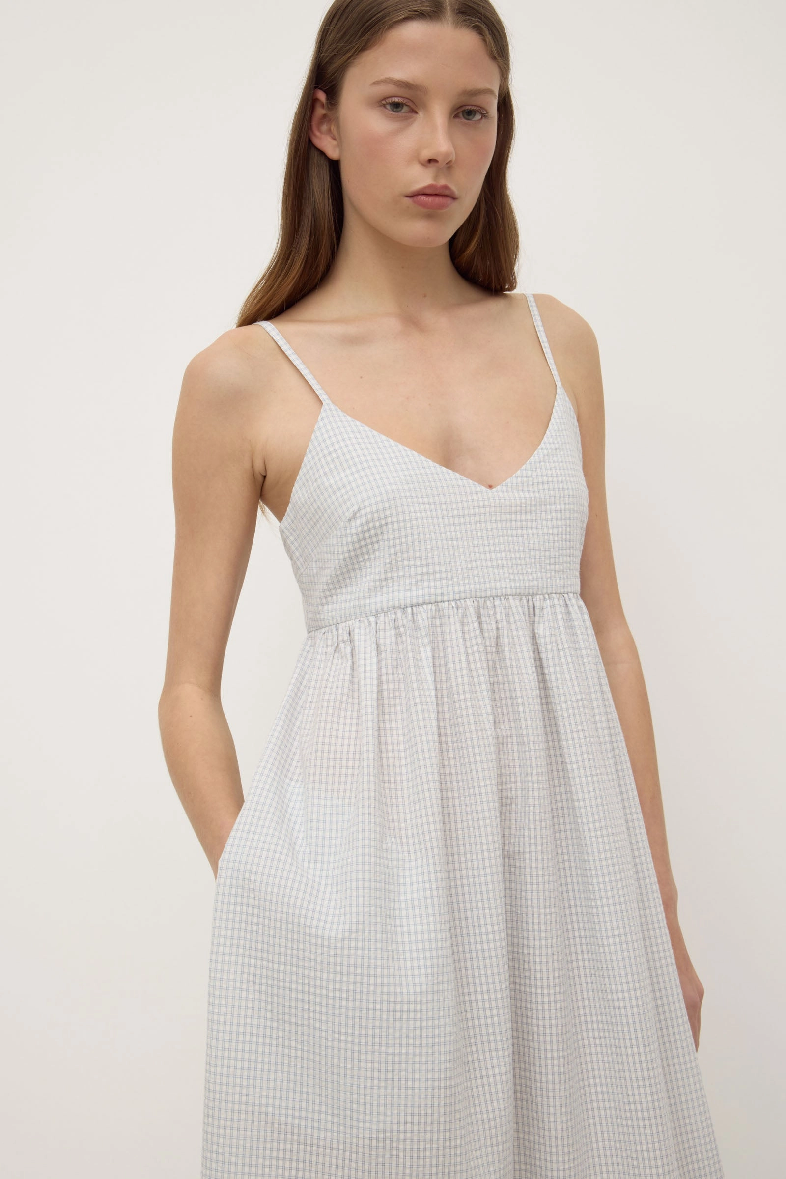 Effortless Layer Wear Zadie Check Midi Dress