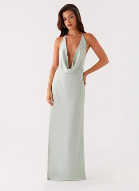 Sharp Profile Sleek Appearance Noemi Maxi Dress - Sage