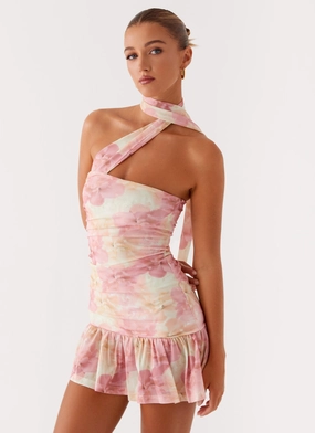 Outdoor Scene Soft-Lining Fleur Mini Dress - Floral Print