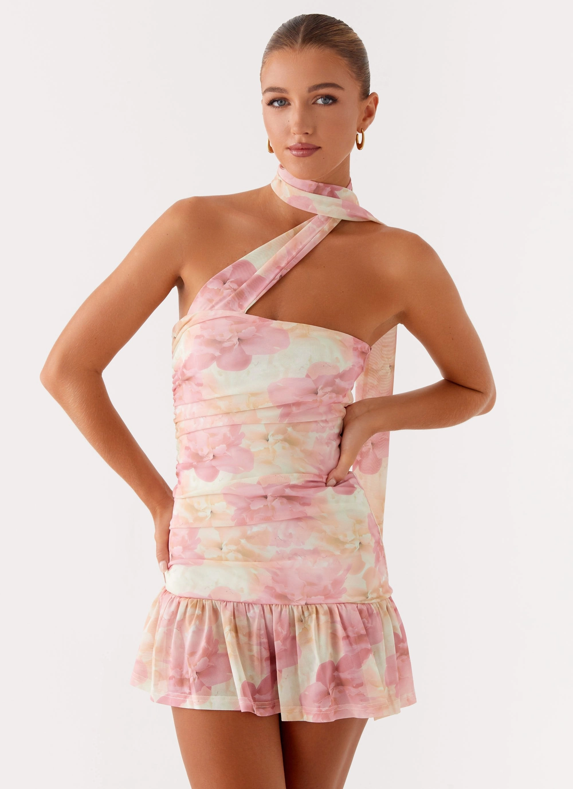 Fleur Mini Dress - Floral Print Cool Form