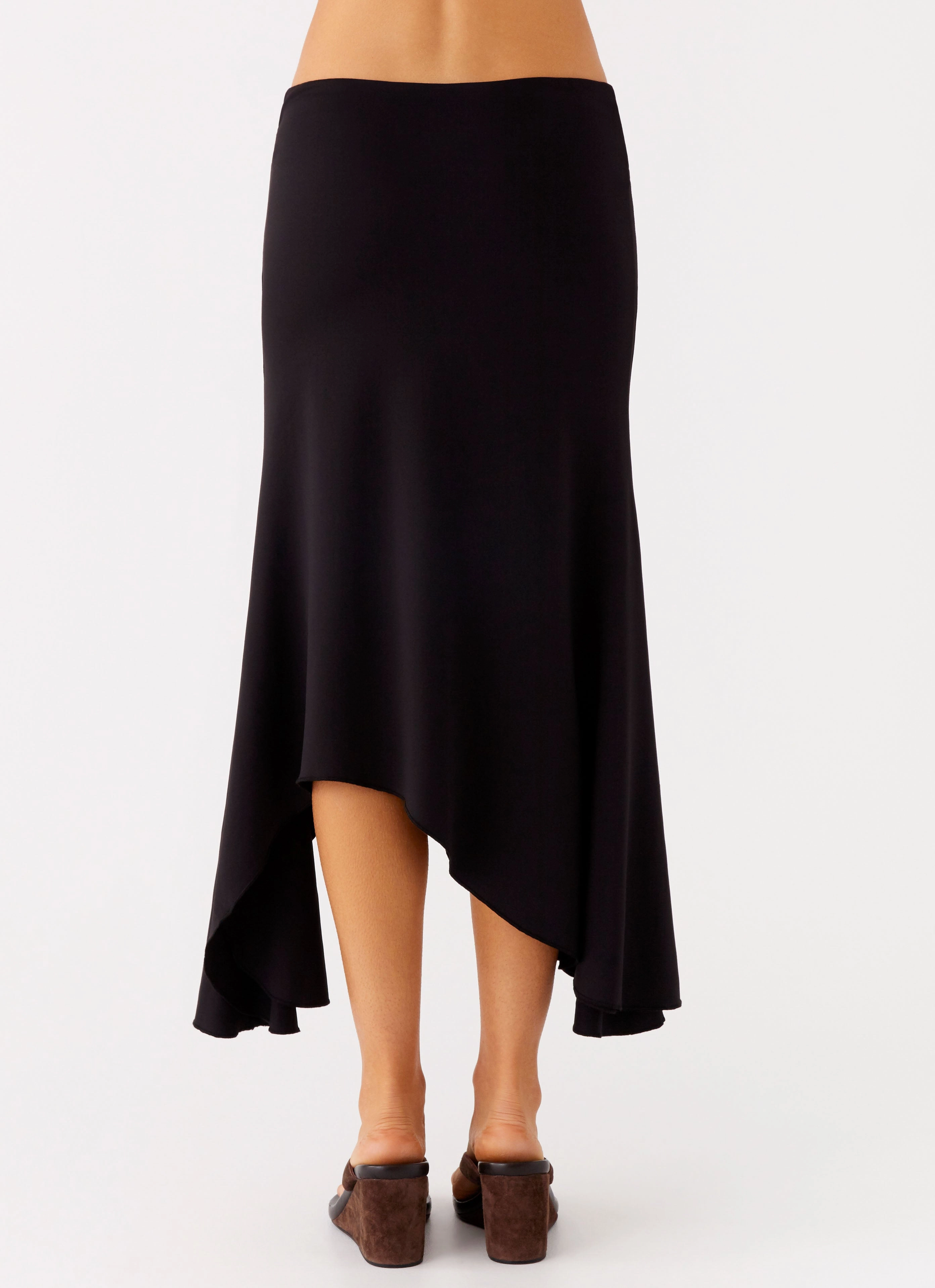 Seattle Midi Skirt - Black No Pinch Denim finish