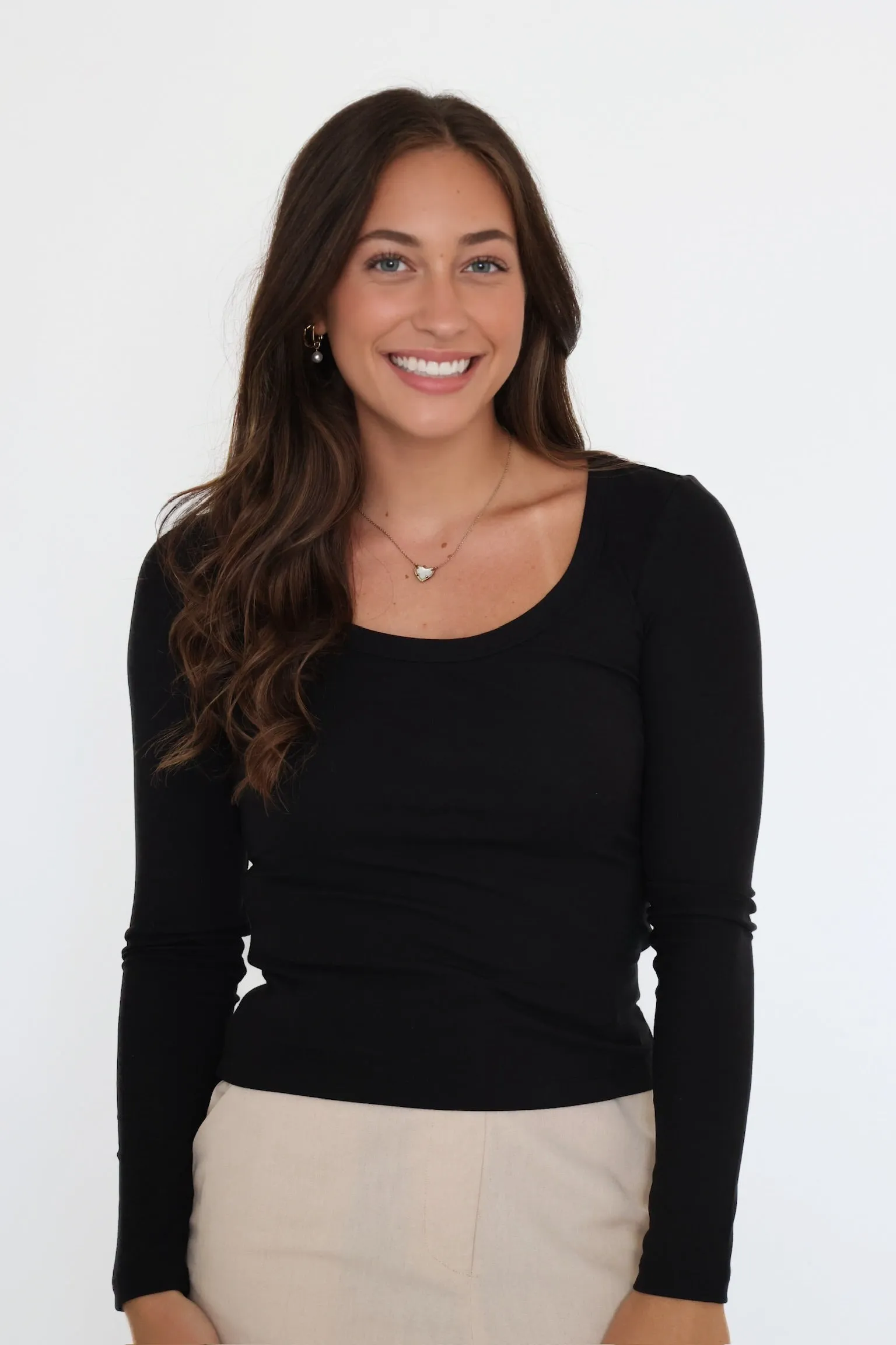 Second Skin Scoop Neck Top - Black SleevelessOption ComfortStretchFit