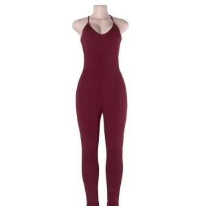 Sedrinuo Casual New Style 2018 Solid Color Romper Playsuit V-Neck Sleeveless Bodycon Cotton Grey/Black Rompers Womens Jumpsuit