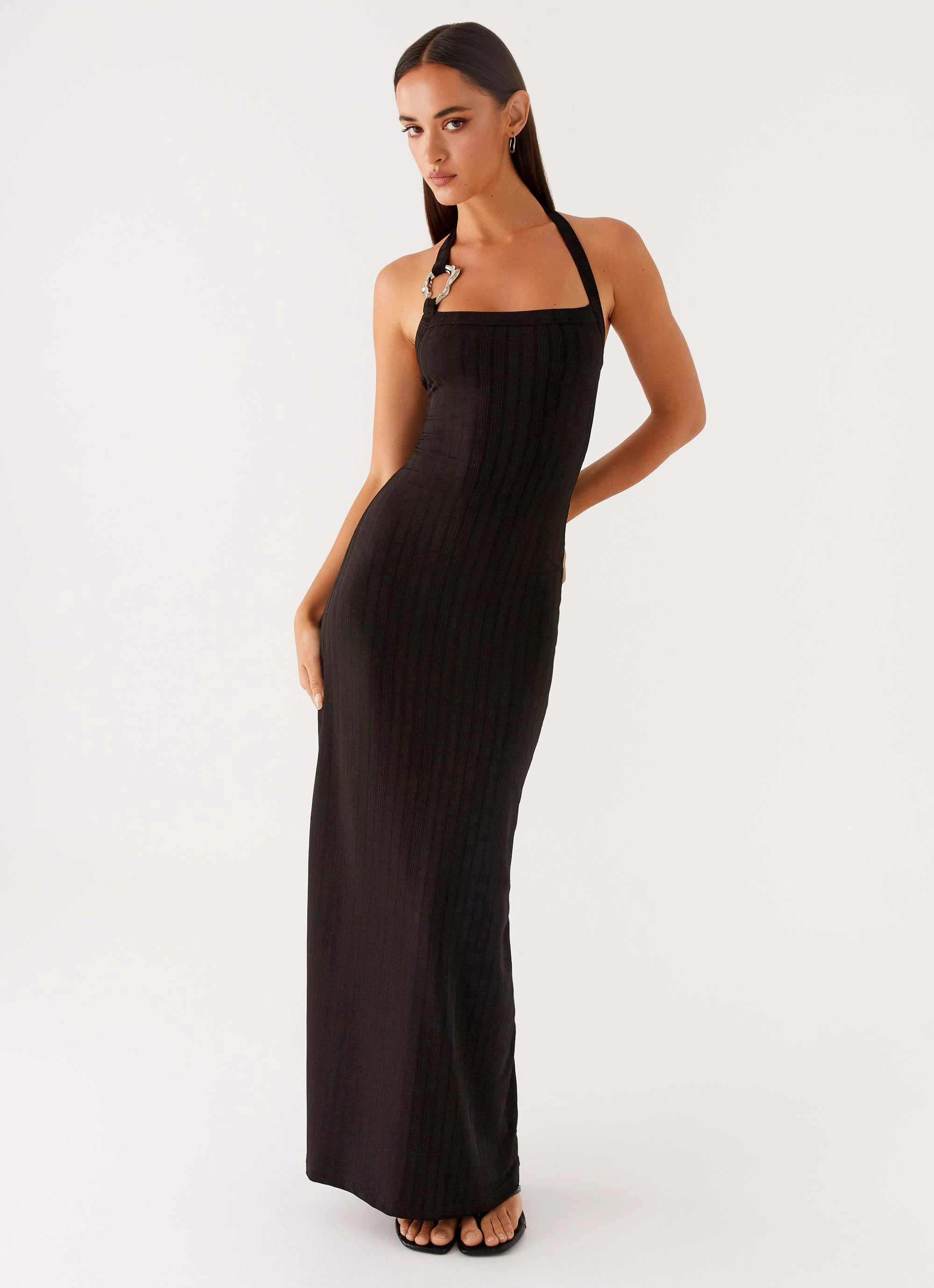 Clean Style Versatile sundress Selene Maxi Dress - Black