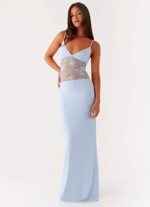 Envy Maxi Dress - Blue Statement Neck