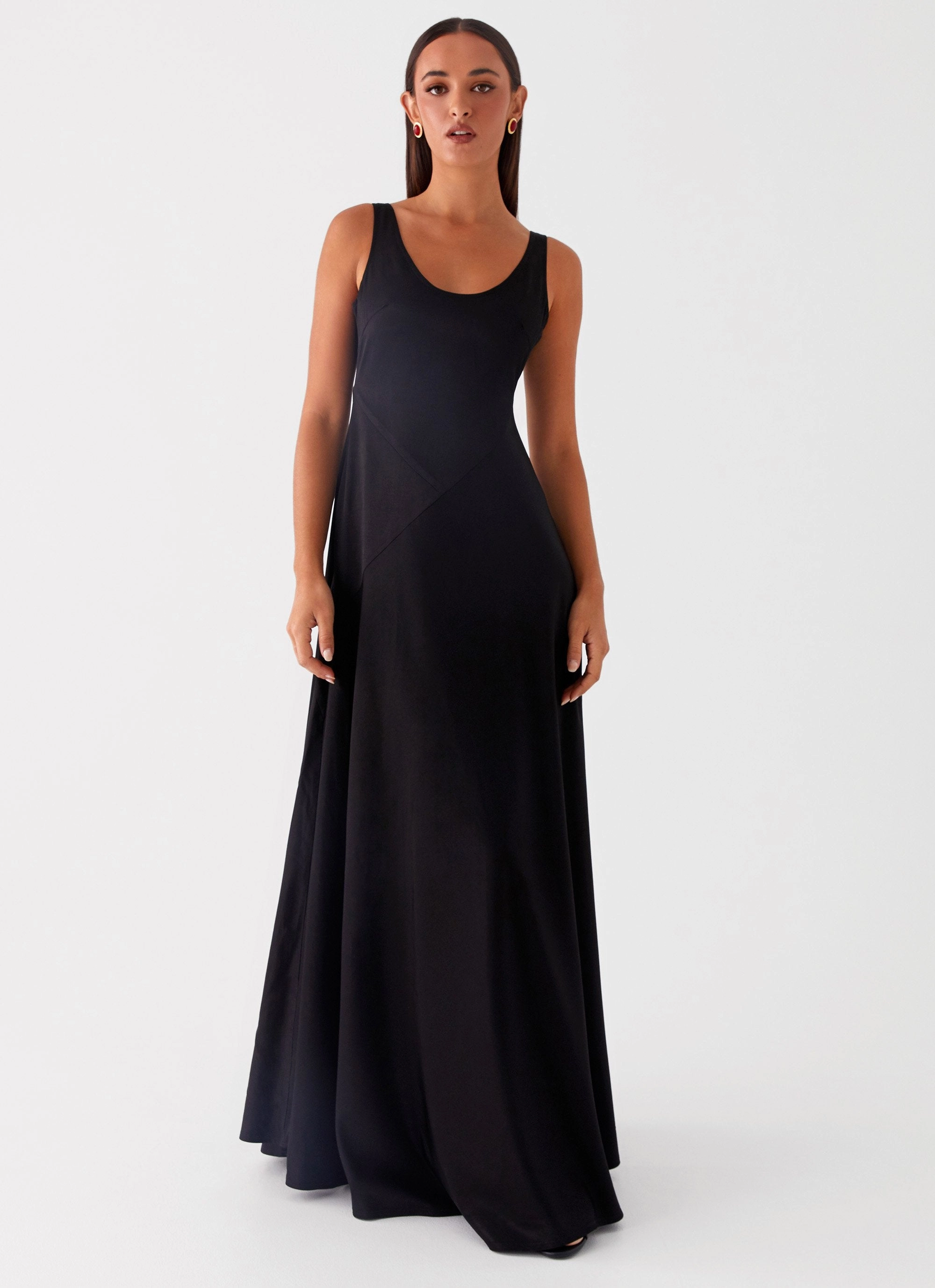 Cosma Maxi Dress - Black Easy Texture Versatile Comfort Wear