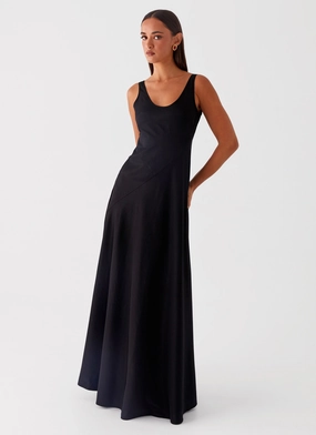Saturated Hue Cosma Maxi Dress - Black