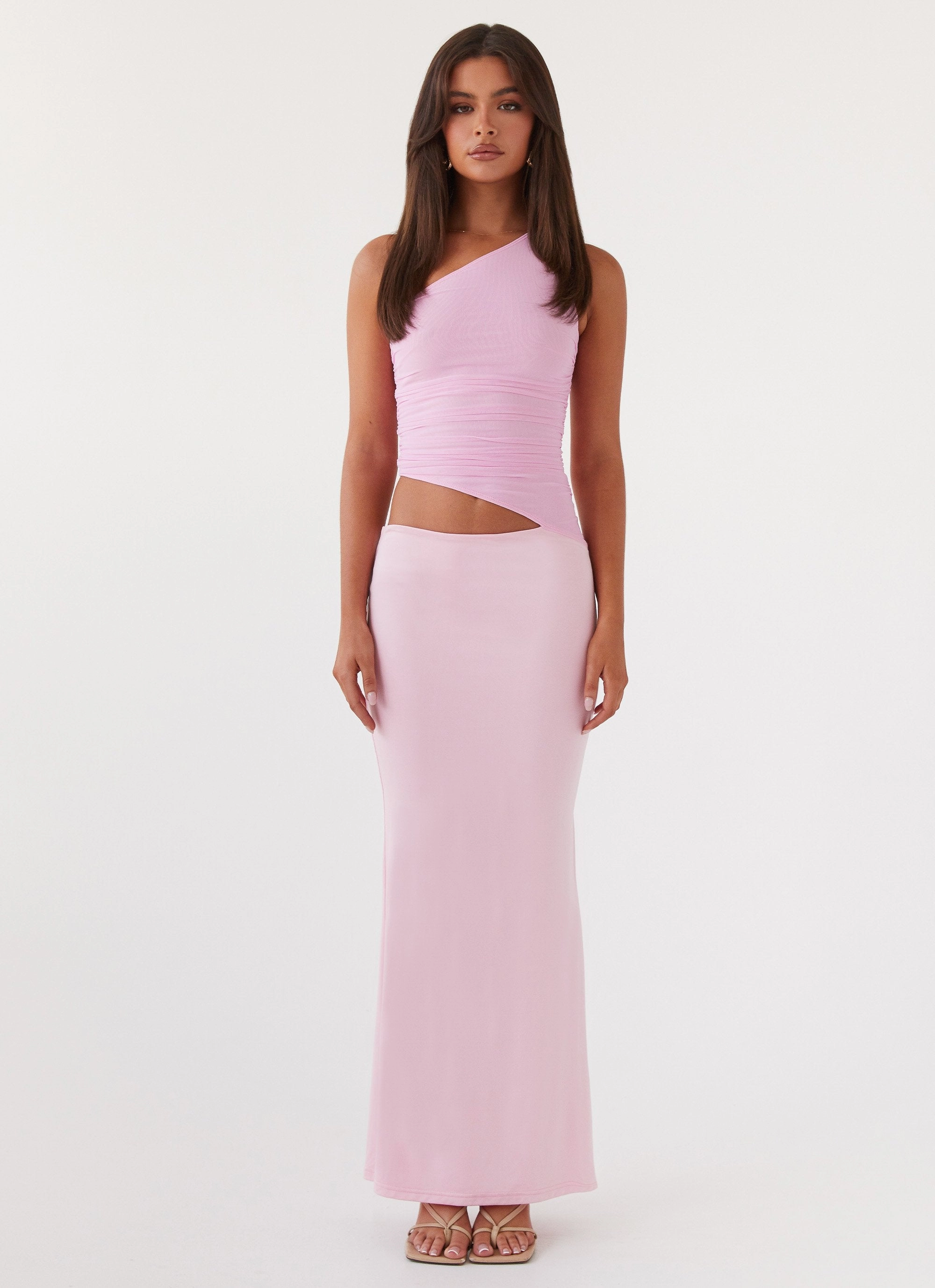 Trendy Piece Seranella One Shoulder Maxi Dress - Pink