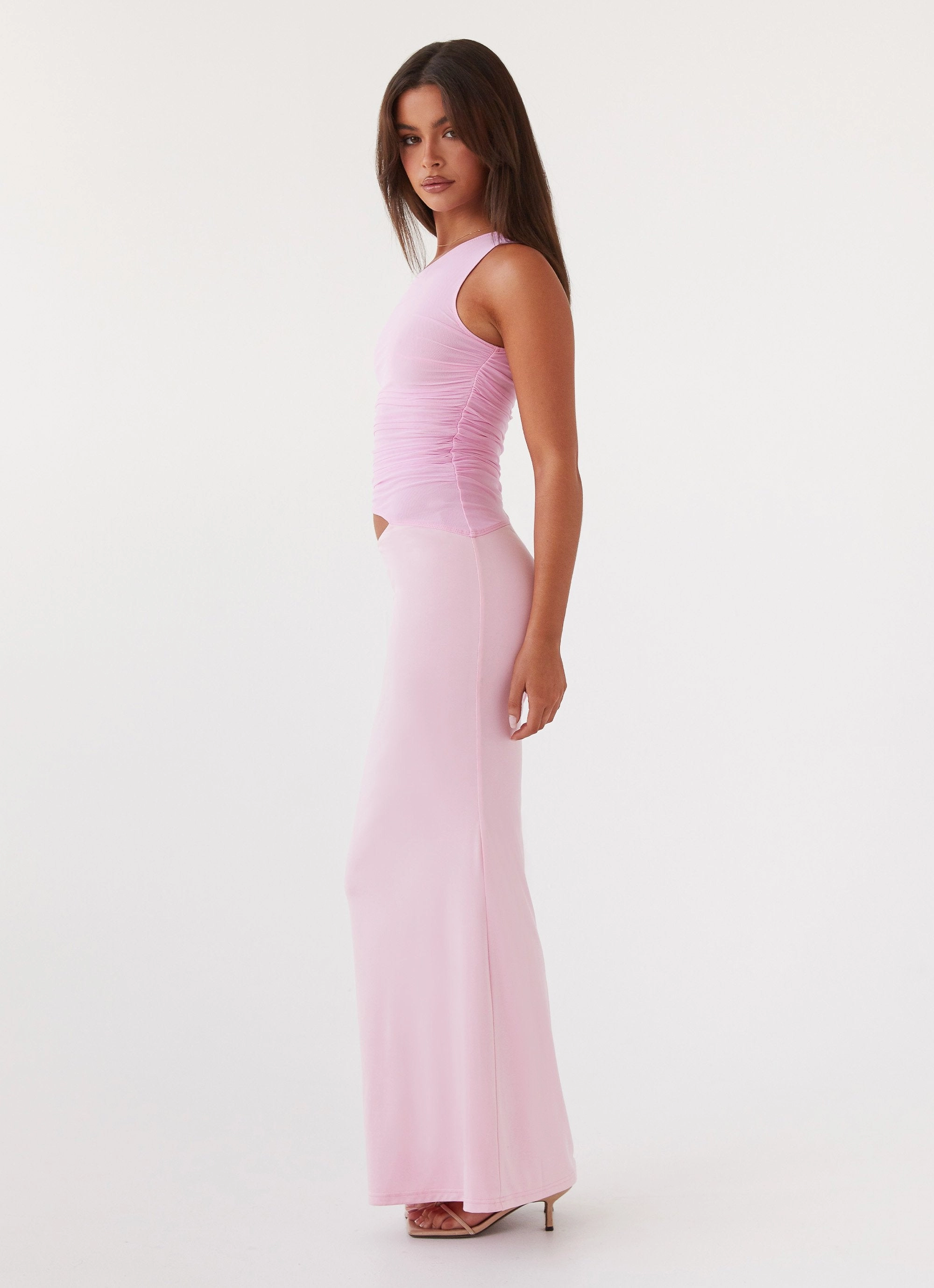 Seranella One Shoulder Maxi Dress - Pink Soft Gradient