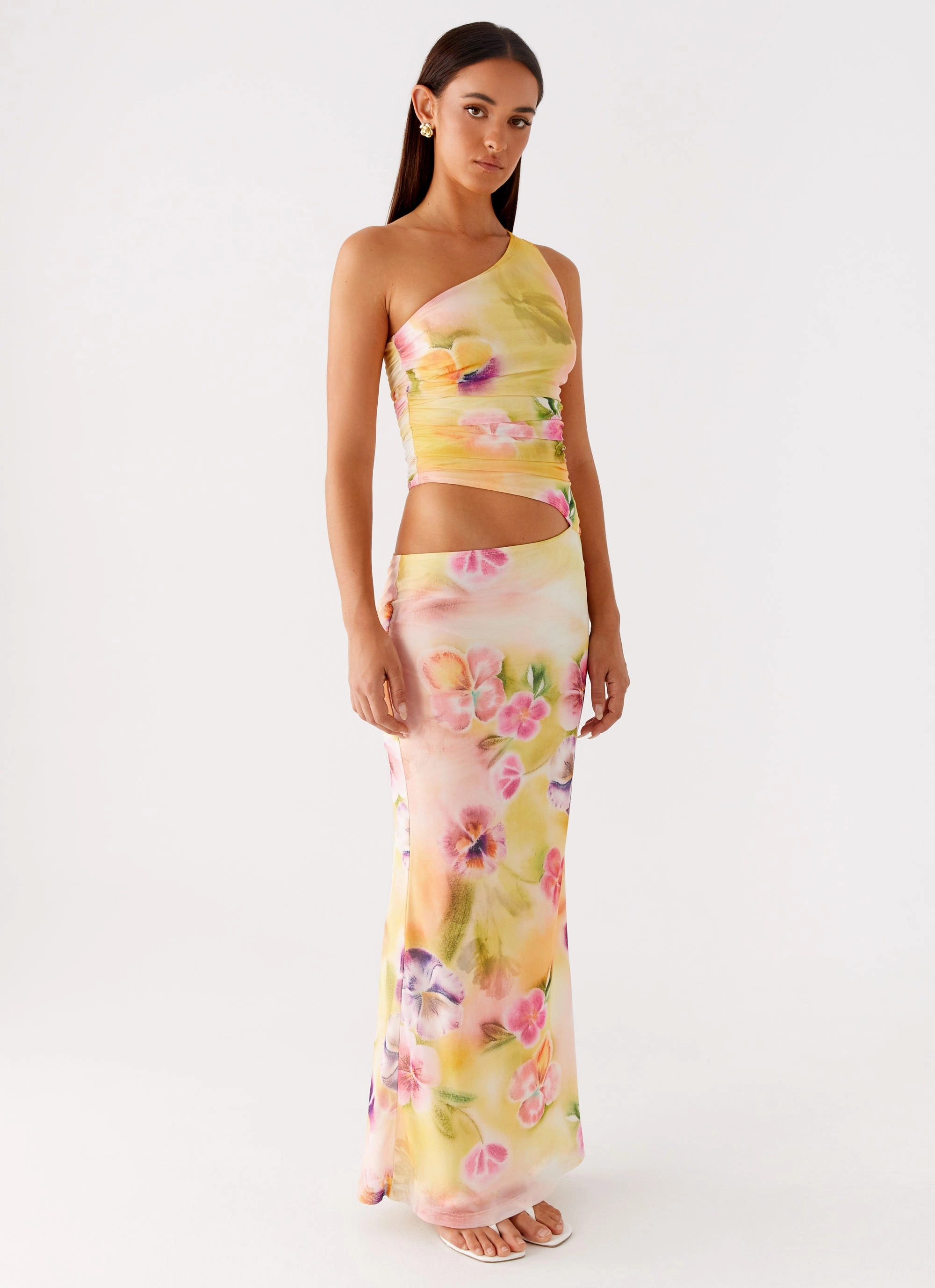 Smooth Wear Seranella One Shoulder Maxi Dress - Sunburst Floral