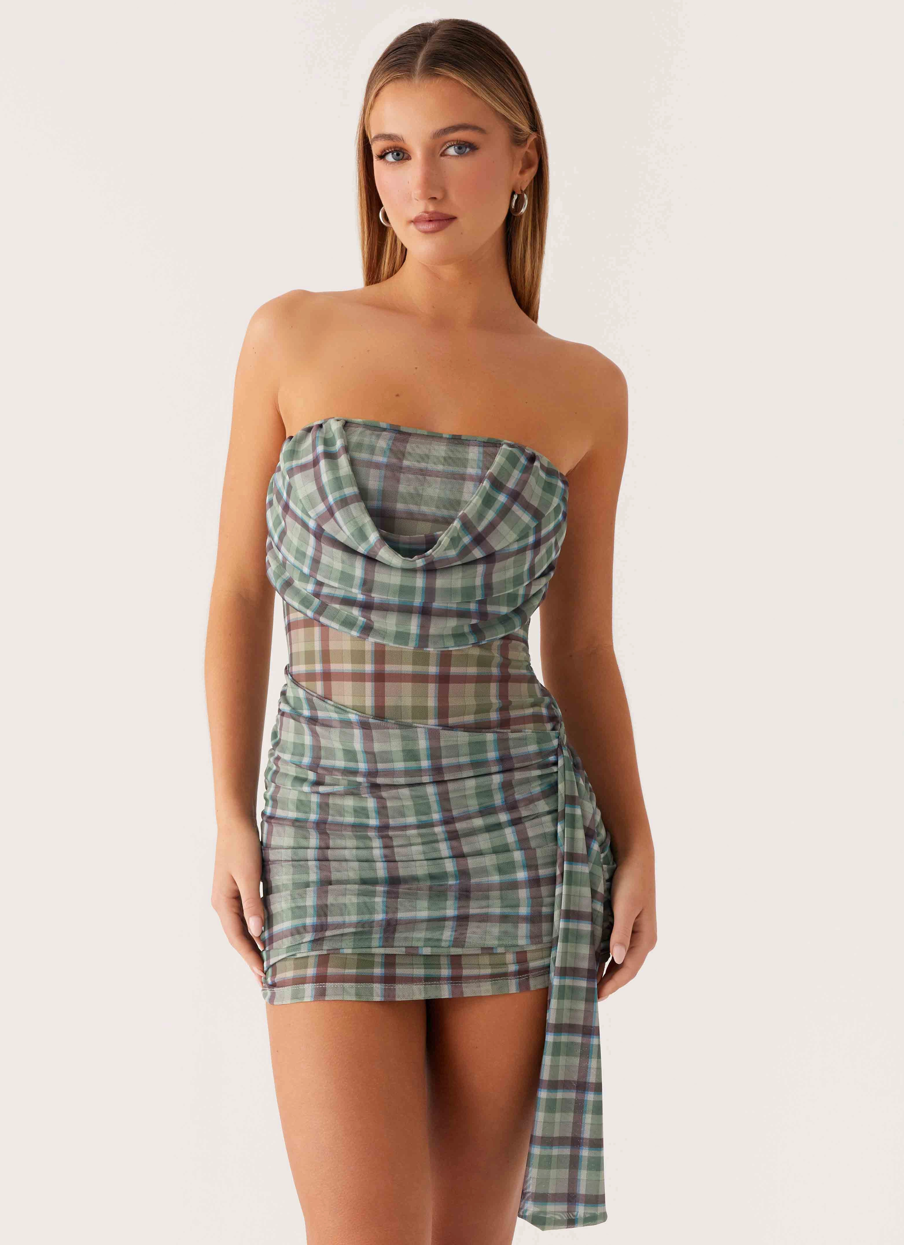 Seren Mini Dress - Cedar Check Classic Appeal