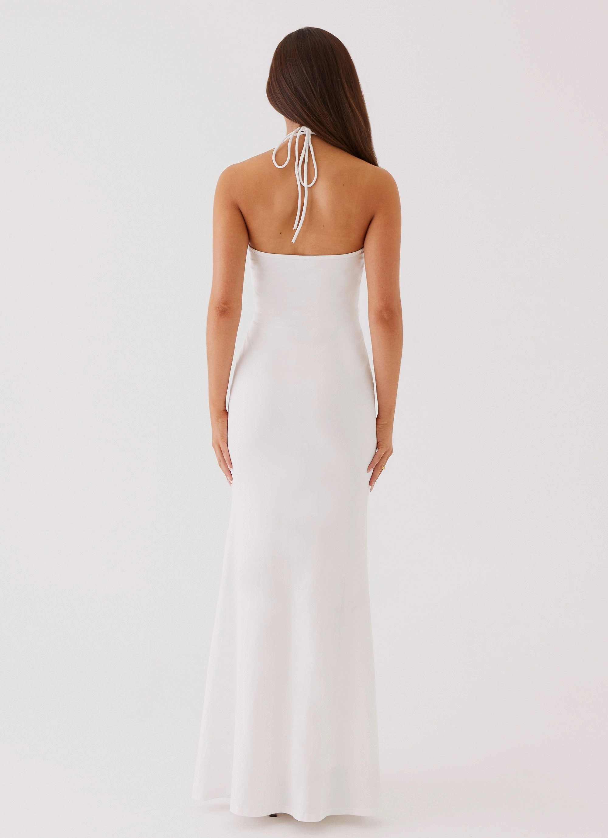 Serina Ruffle Maxi Dress - White Classic Appeal