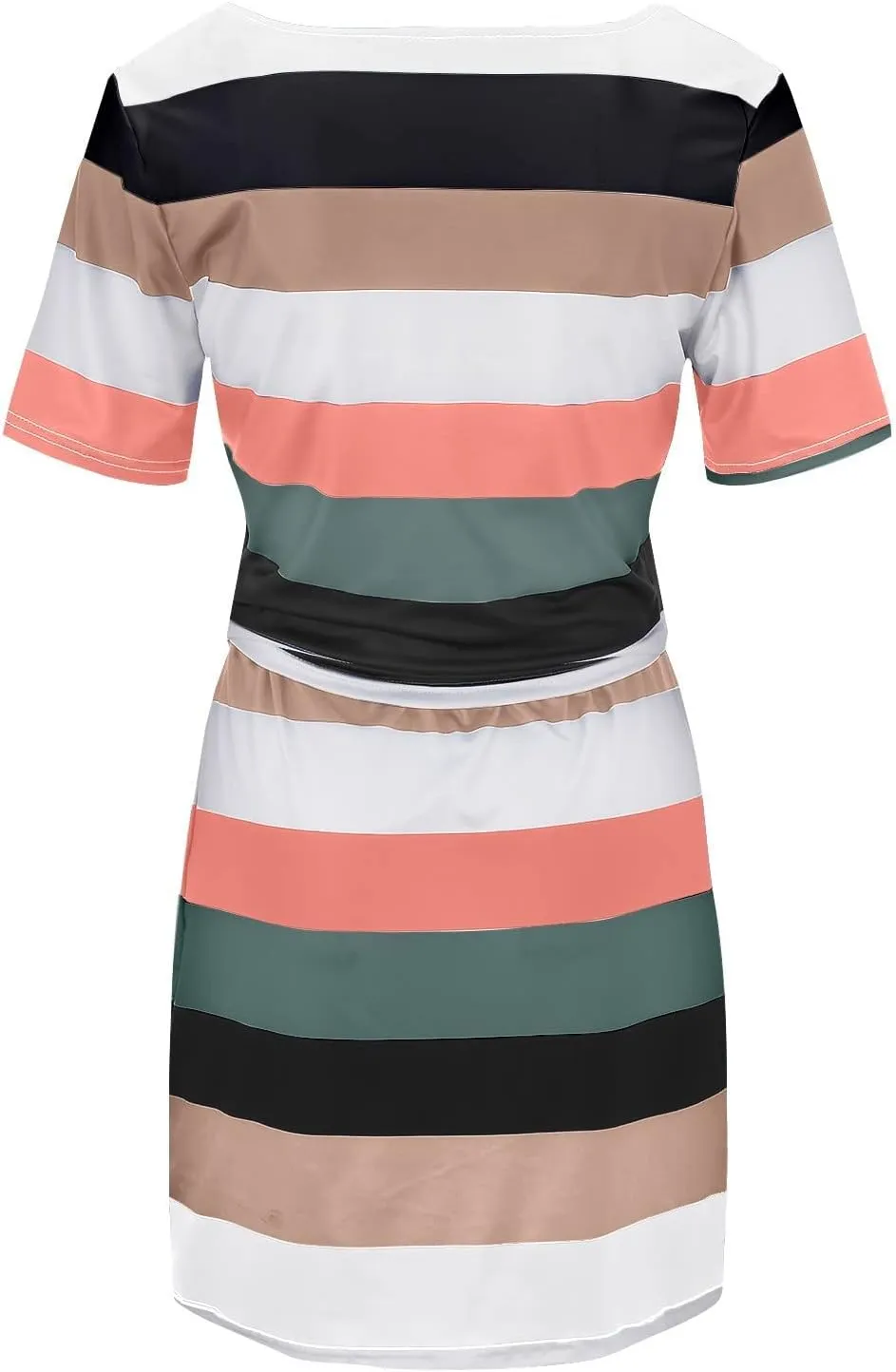 Sets for Juniors Graphic Mini Petite Cropped Match Pleated 2 Piece Striped Top Shirts Skirts Sets Women 2024