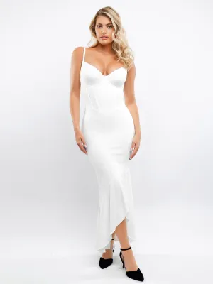 Shapewear Hourglass Corset Maxi Dress or Thong Bodysuit Thermal Insulation Layer ContrastPlacket