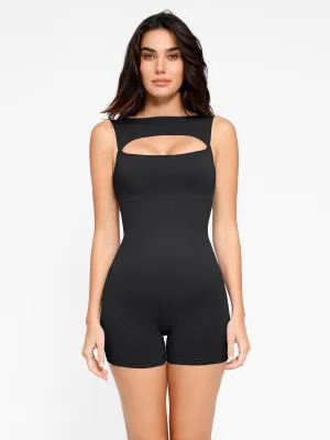 Shapewear Seamless Tummy Control Cut-Out Romper Bonded Seam Technology