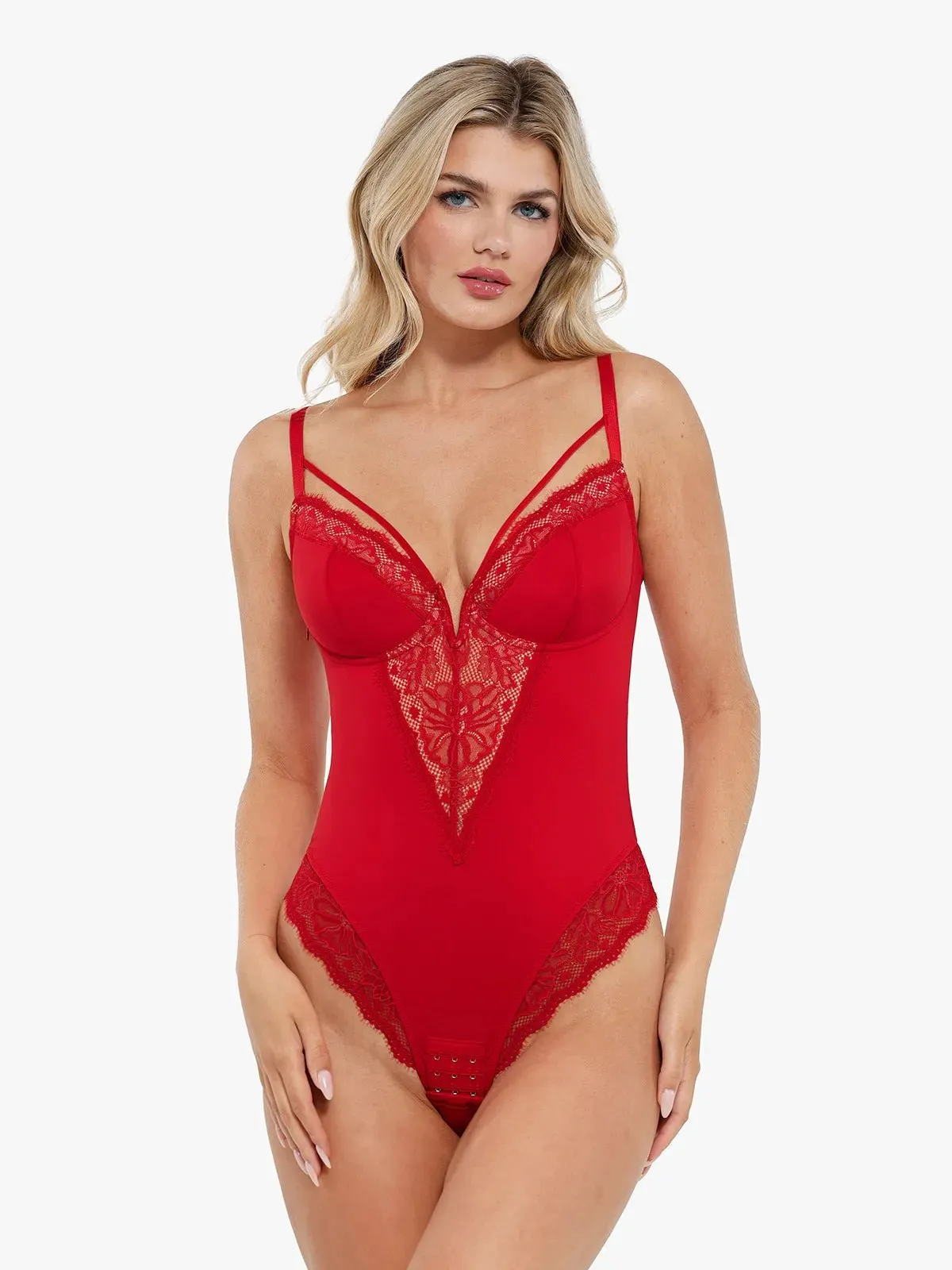 Modern Layer Shapewear Strappy Tummy Control Lace Inset Bodysuit