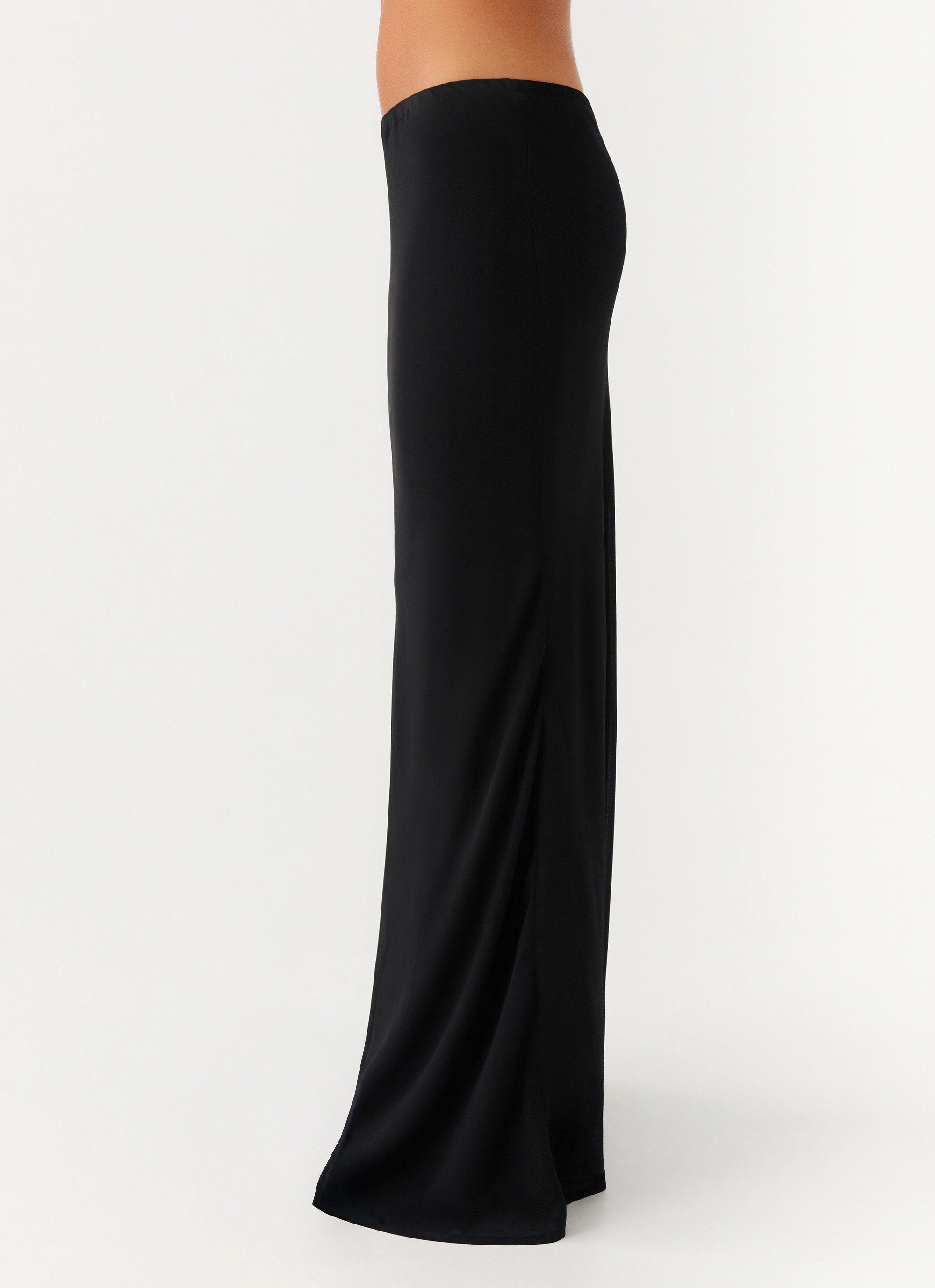 Canyon Chiffon Maxi Skirt - Black Eco Friendly Dye