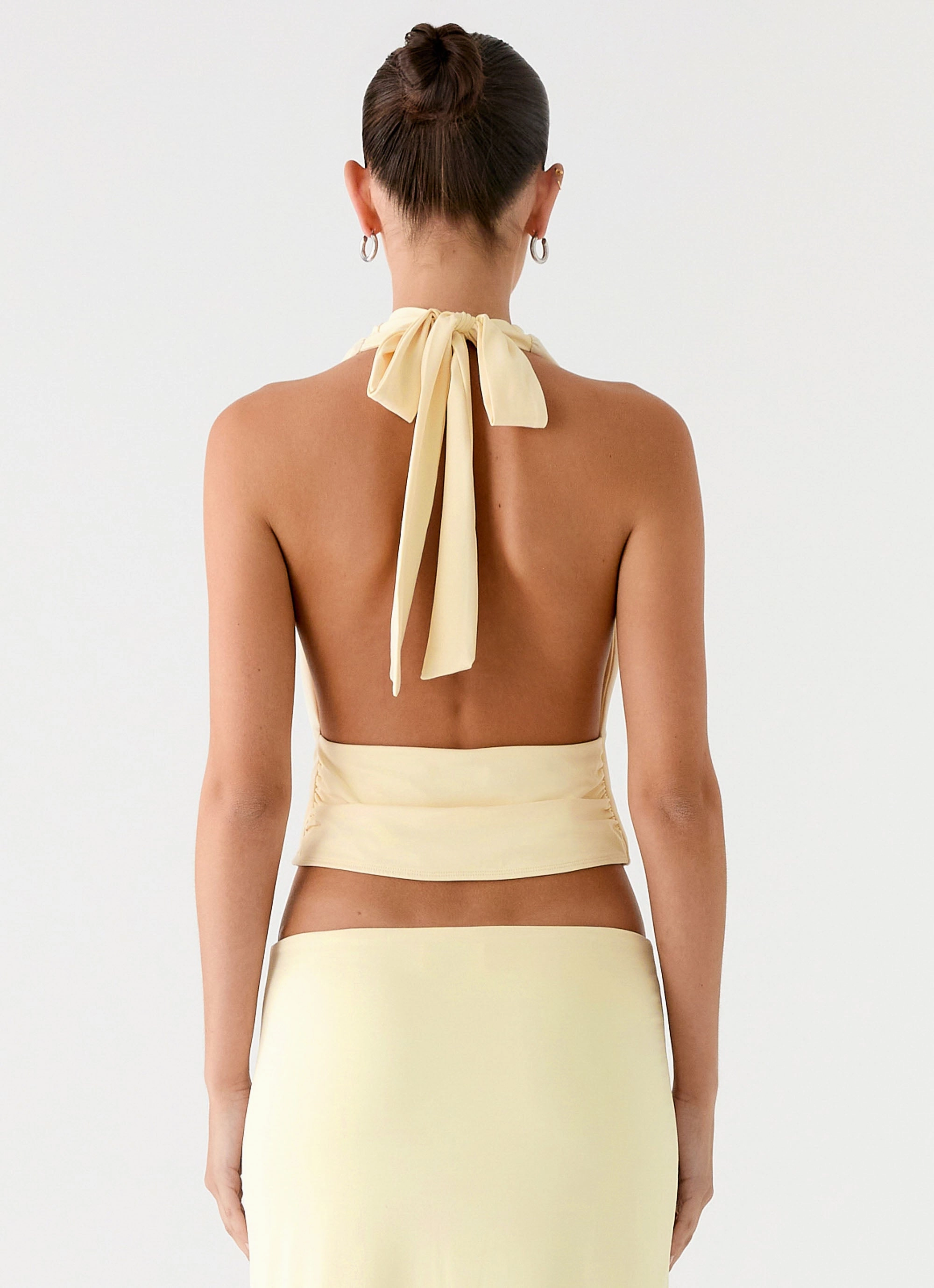 Ashi Cowl Top - Yellow Transitional Weather Piece