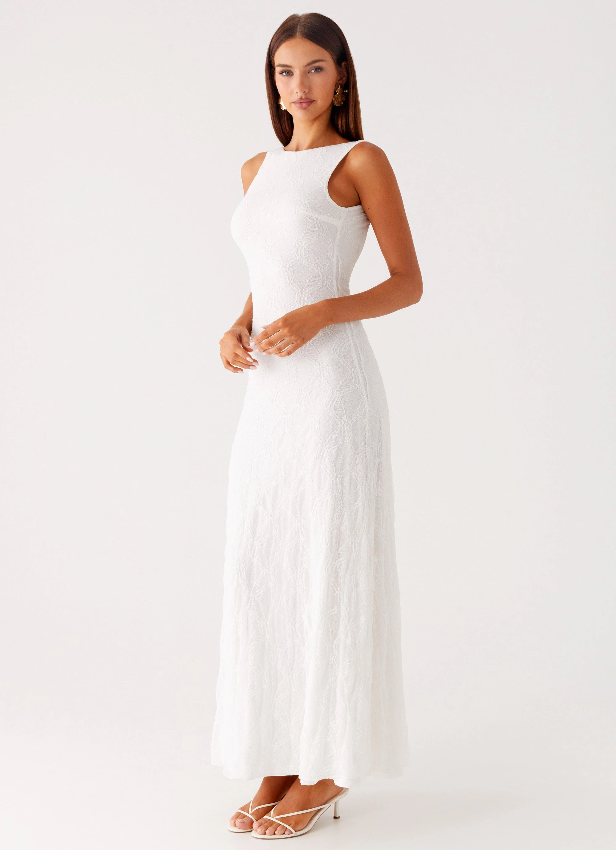 Lawn Soft Sunset Look Embrace The Sun Maxi Dress - White