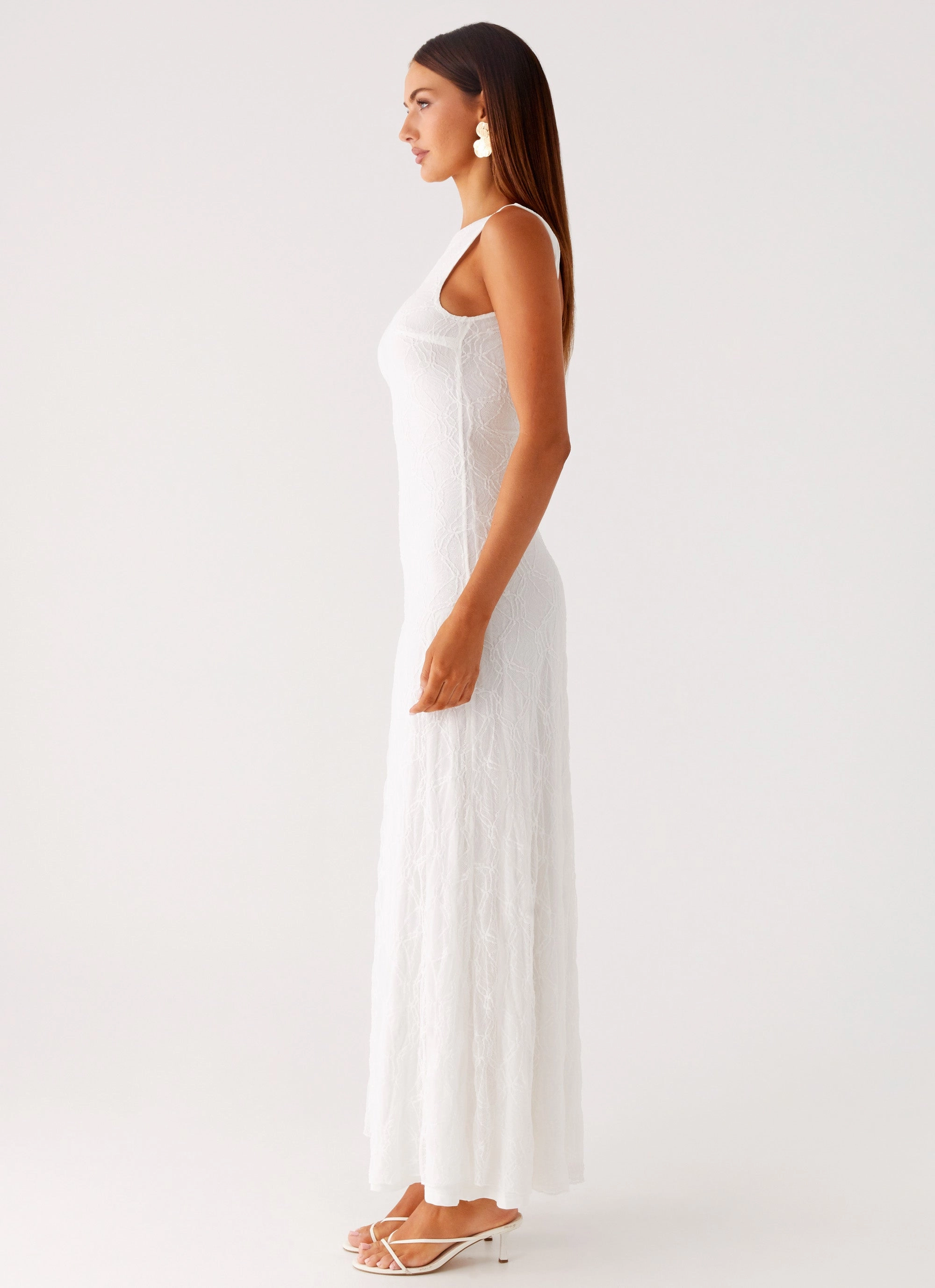 Embrace The Sun Maxi Dress - White Gentle Drape Casual Elegance
