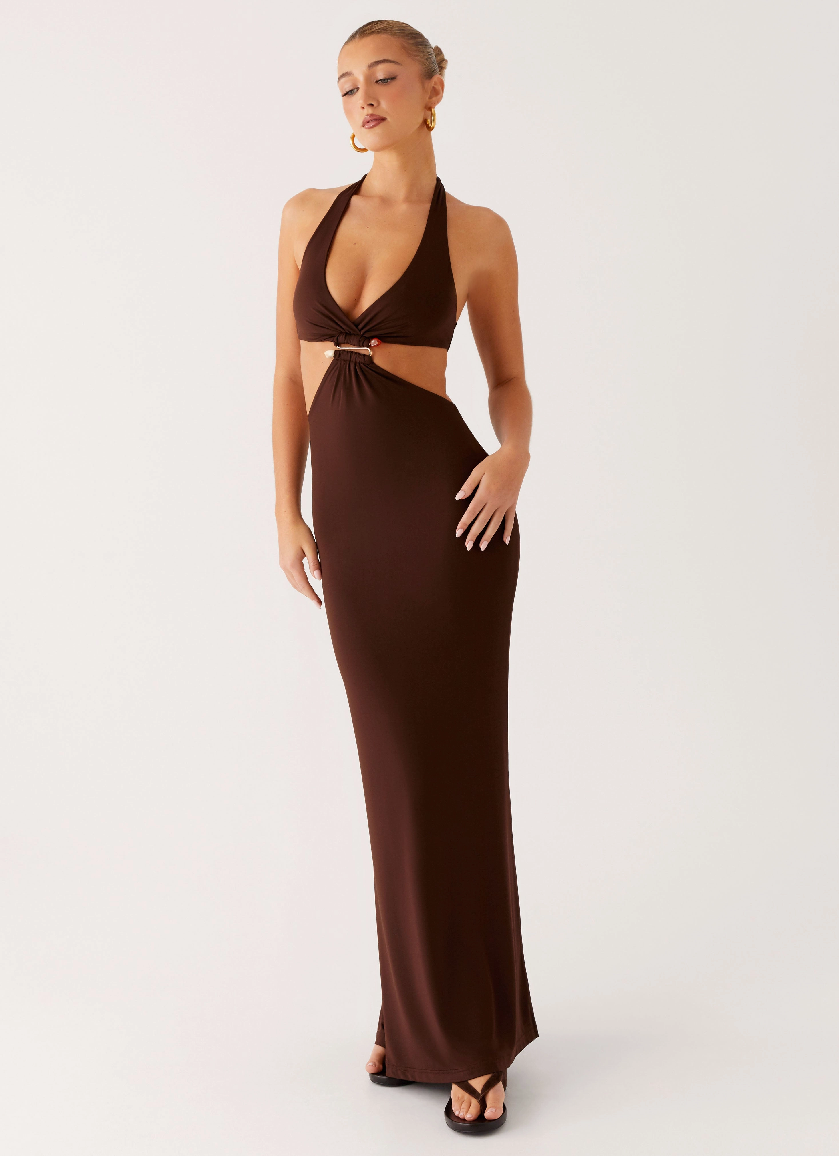 Dreamy Drape Shawnie Maxi Dress - Chocolate
