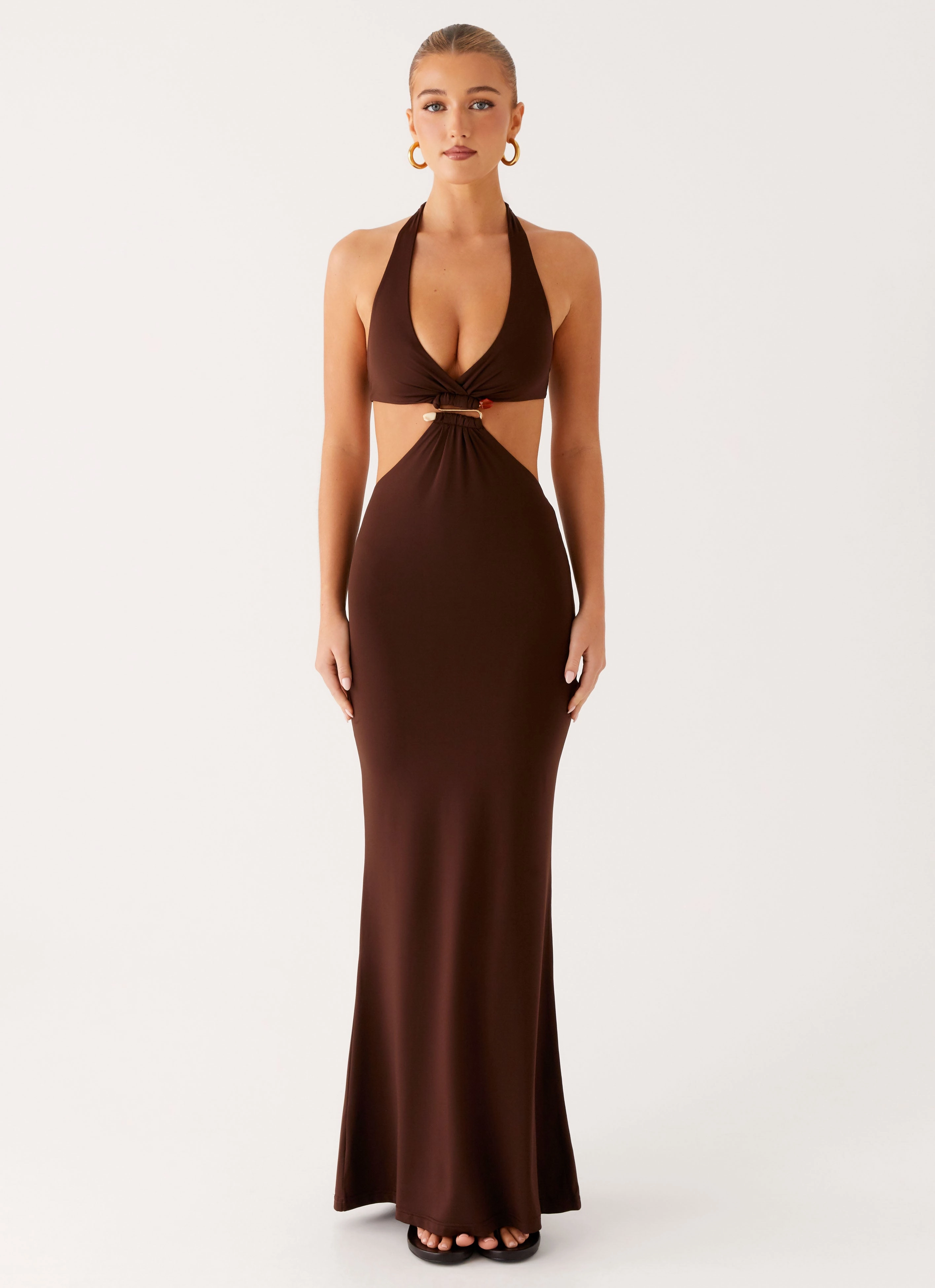 Shawnie Maxi Dress - Chocolate Feminine Style Cool Fabric