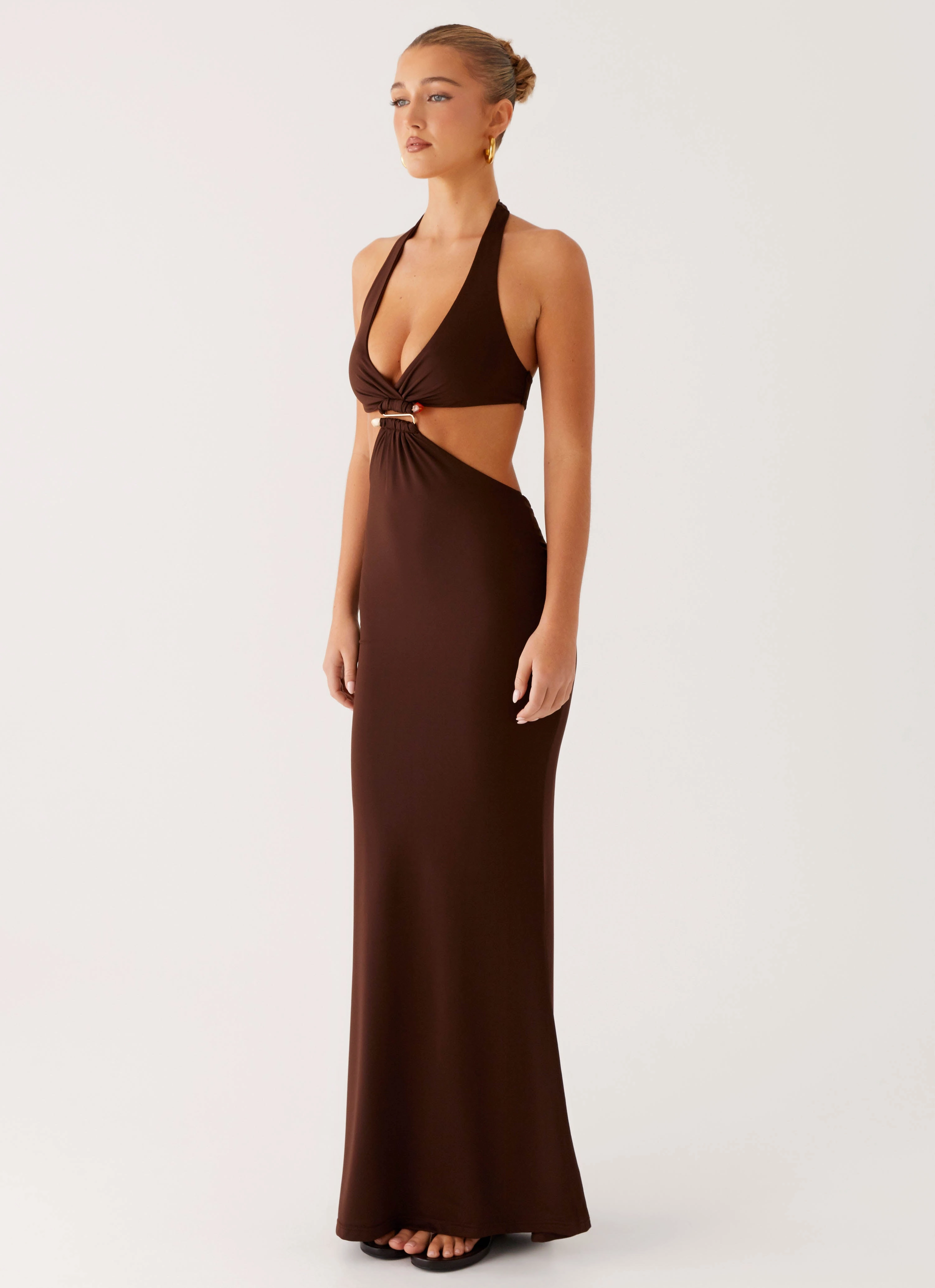 Polished Cut Shawnie Maxi Dress - Chocolate