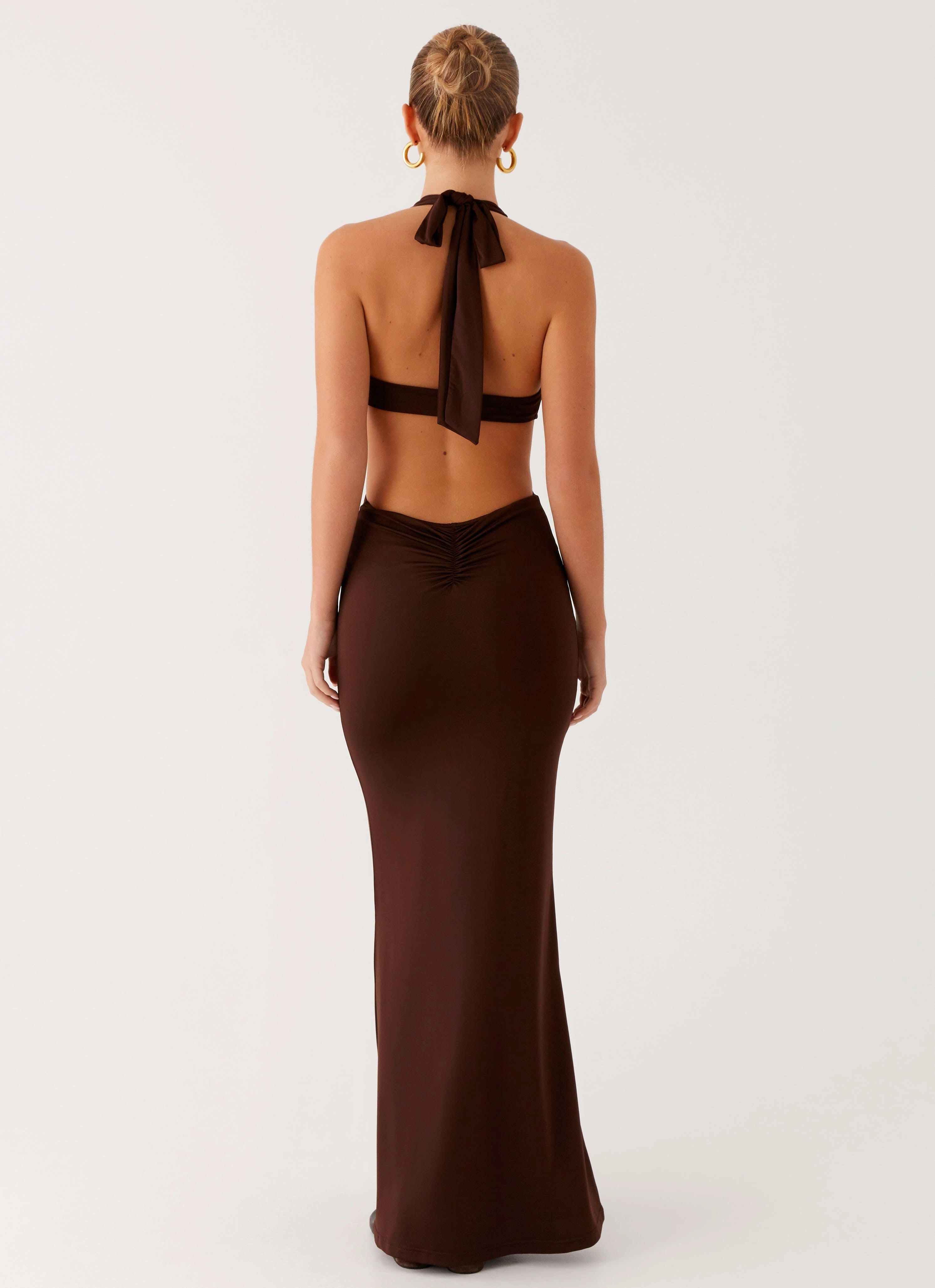 Shawnie Maxi Dress - Chocolate Soft Texture Emerging-Brand