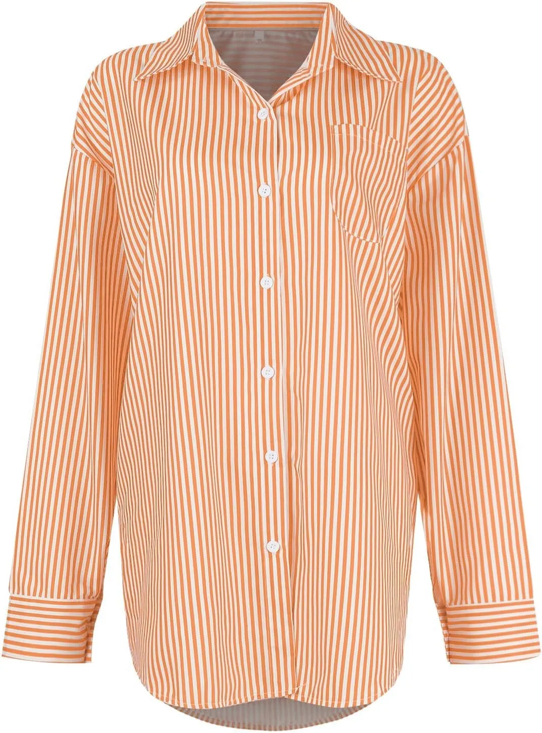 Shirts for Women Button Down Long Sleeve Blouse Casual Fashion Striped Printed Tops with Pockets Fall Outfits 2025