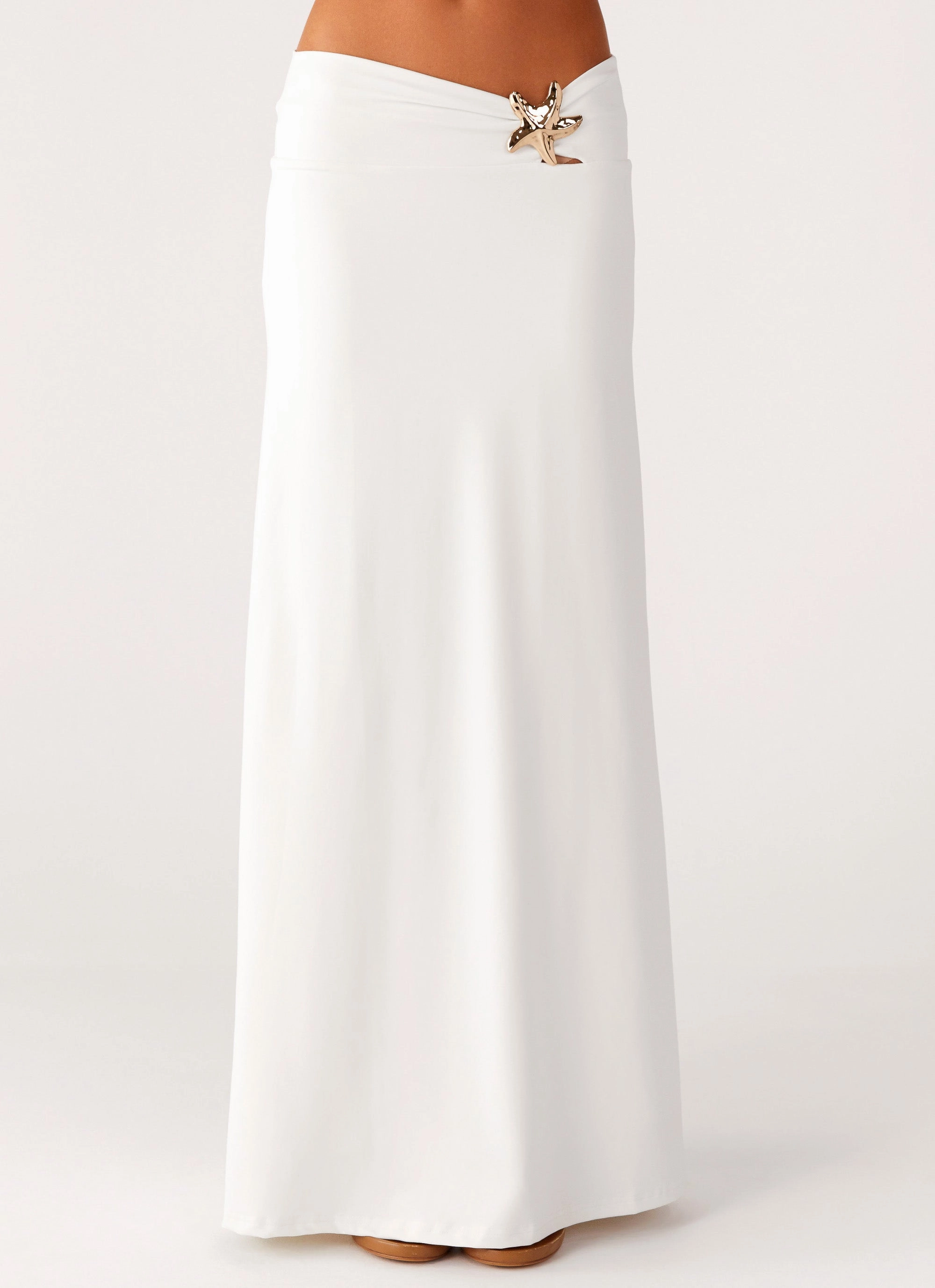 Chilly Day Comfort Fit Comfort Shoreline Glow Maxi Skirt - Off White
