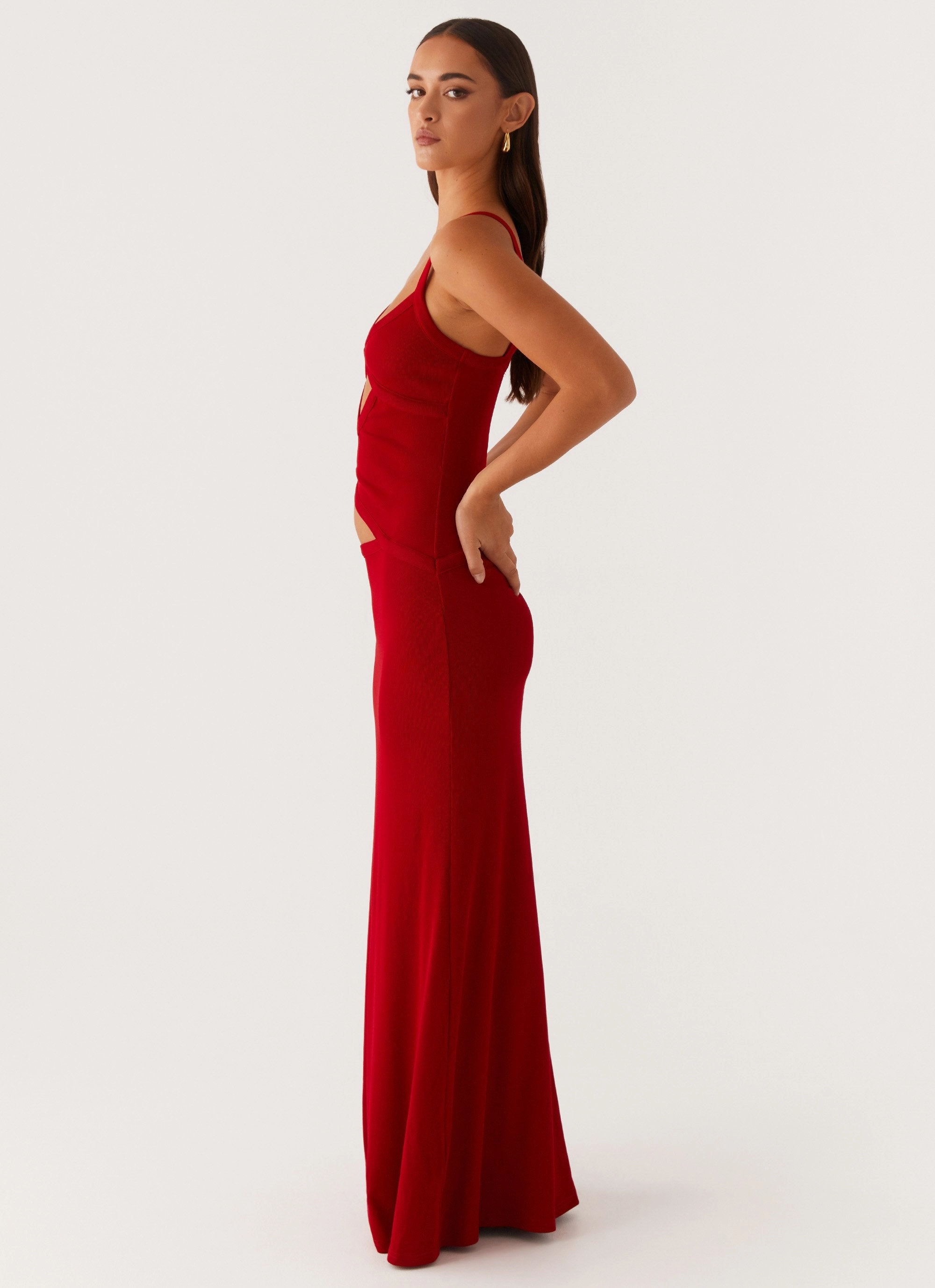 Jocelyn Maxi Dress - Red Texture Blend Subtle Finish