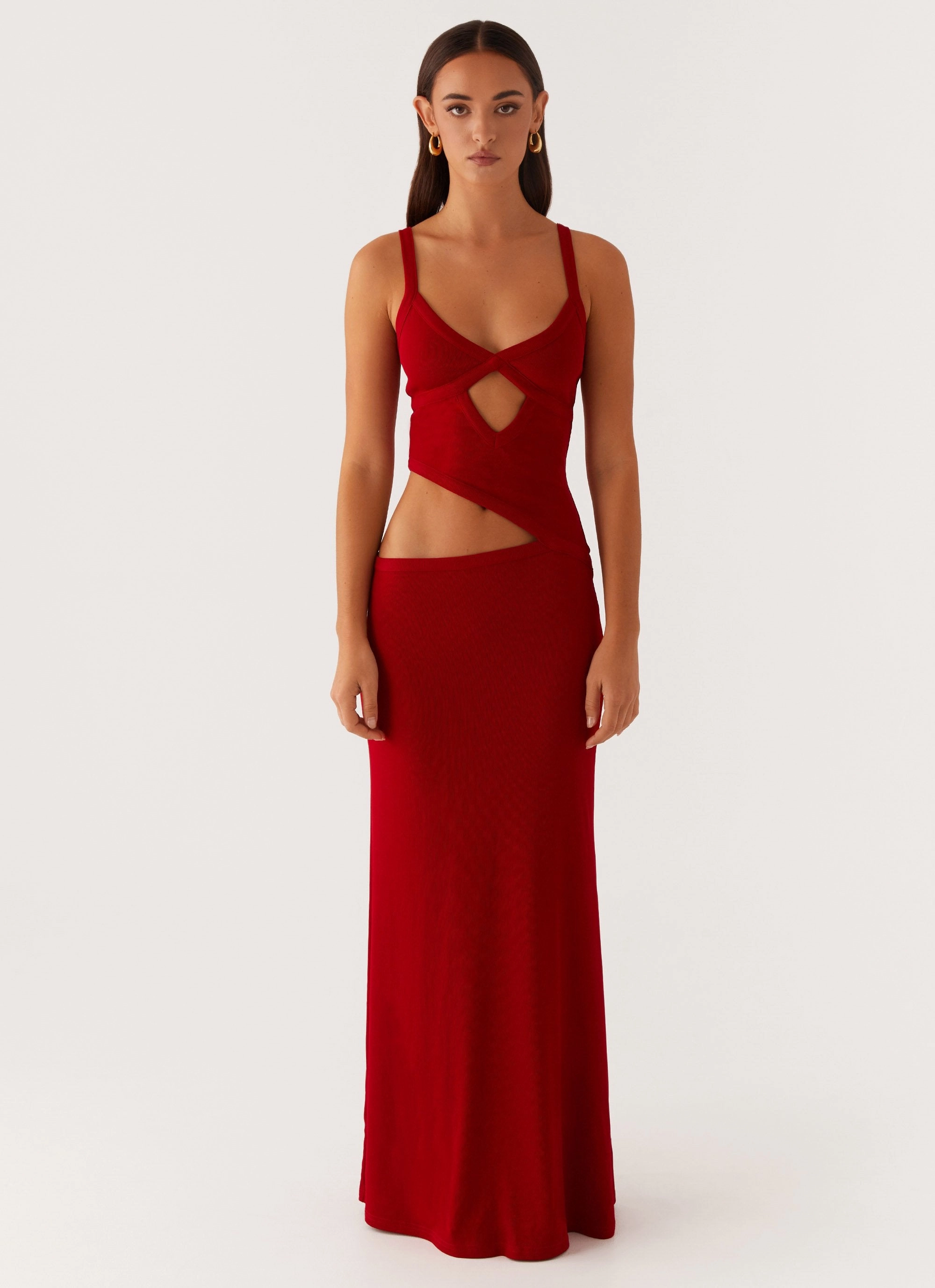 Office Tone Jocelyn Maxi Dress - Red