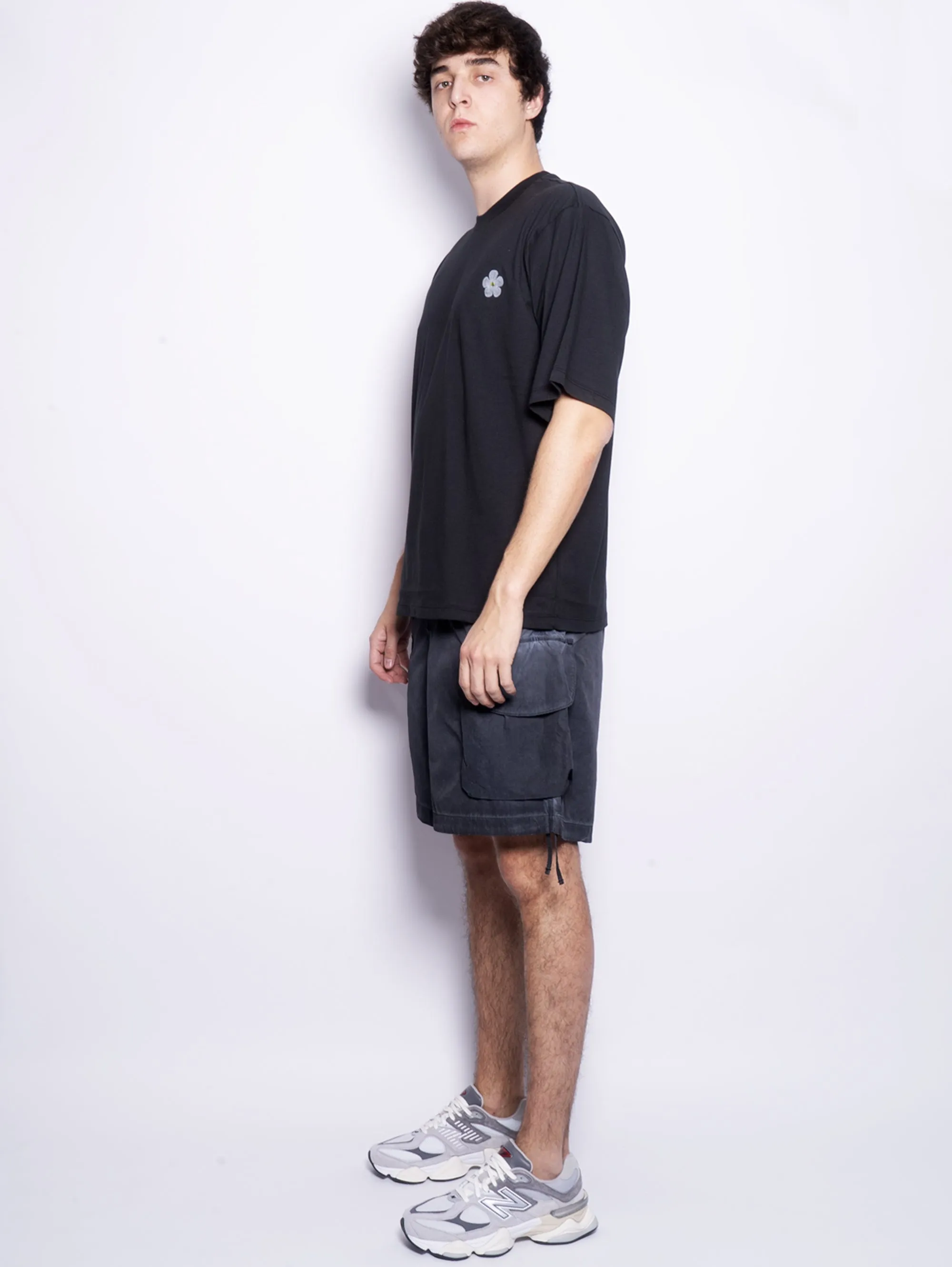 Shorts Cargo in Nylon Nero