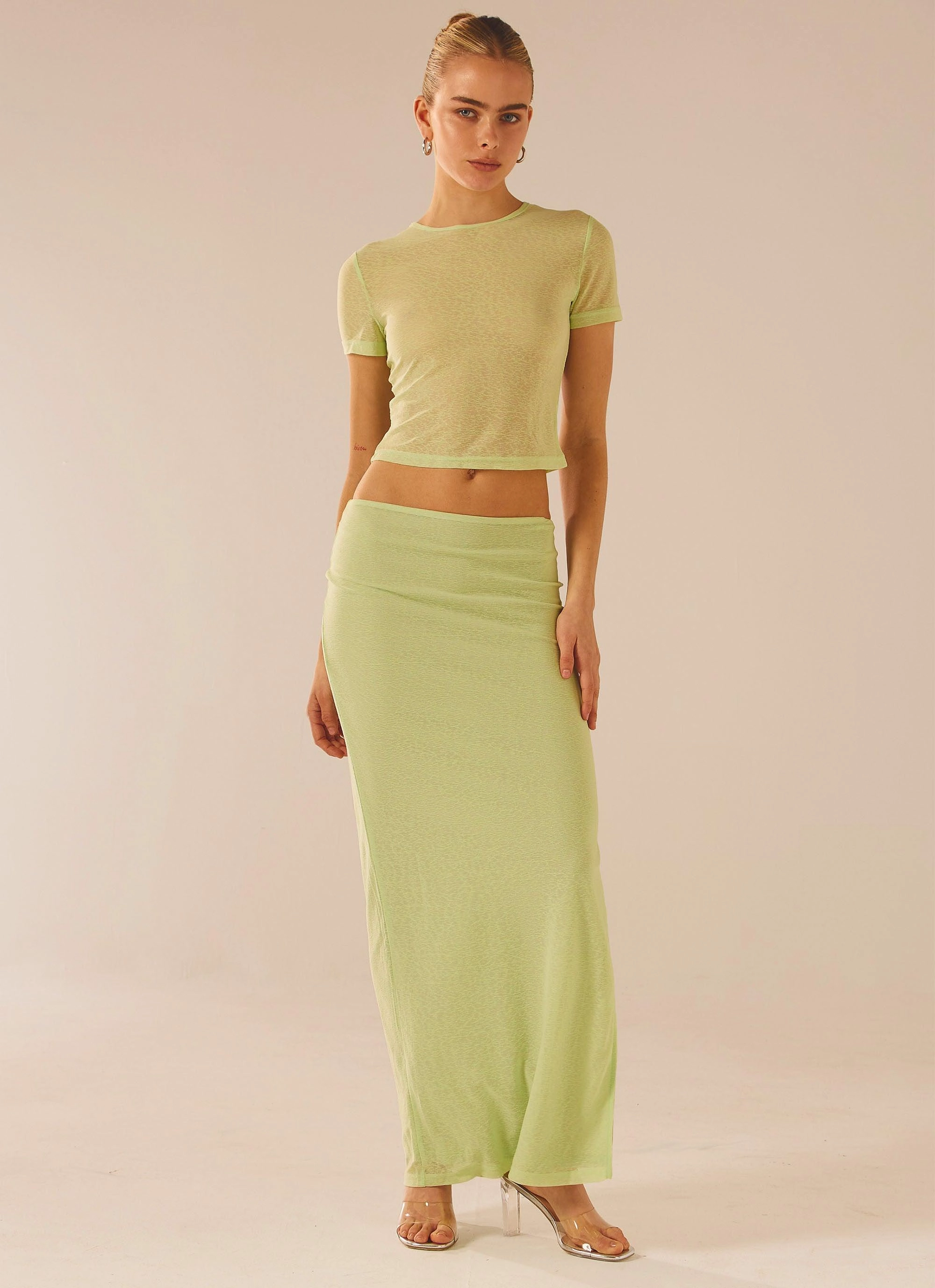 Reused Cloth Breathable Technology Just Like Magic Mesh Tee - Lime