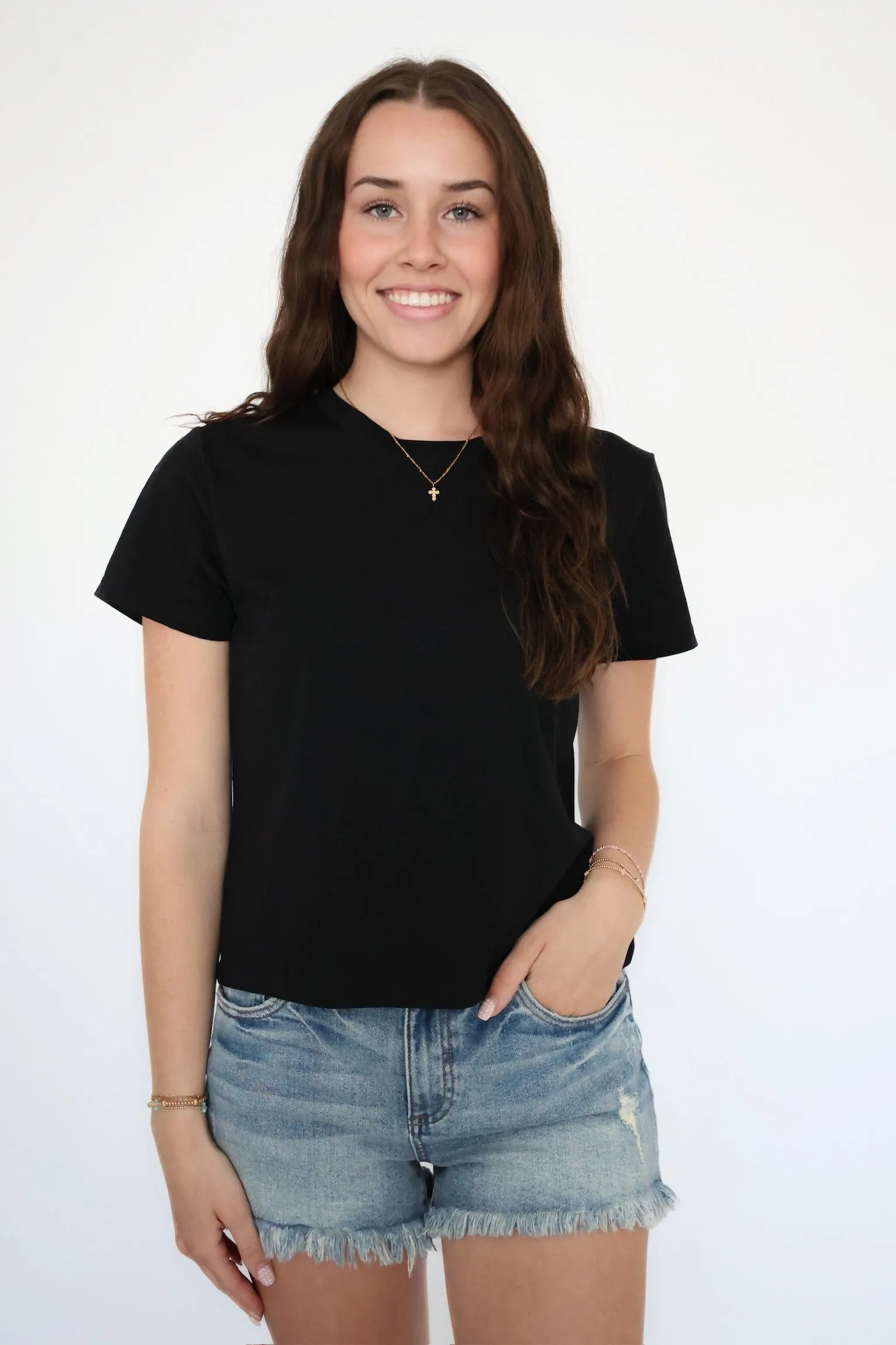 Ribbed Trims Shyama Crew Neck Tee